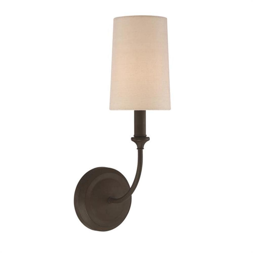 Crystorama Libby Langdon for  Sylvan 1 Light Dark Bronze Sconce - 4.87'' W x 15.75'' H x 7.75'' D