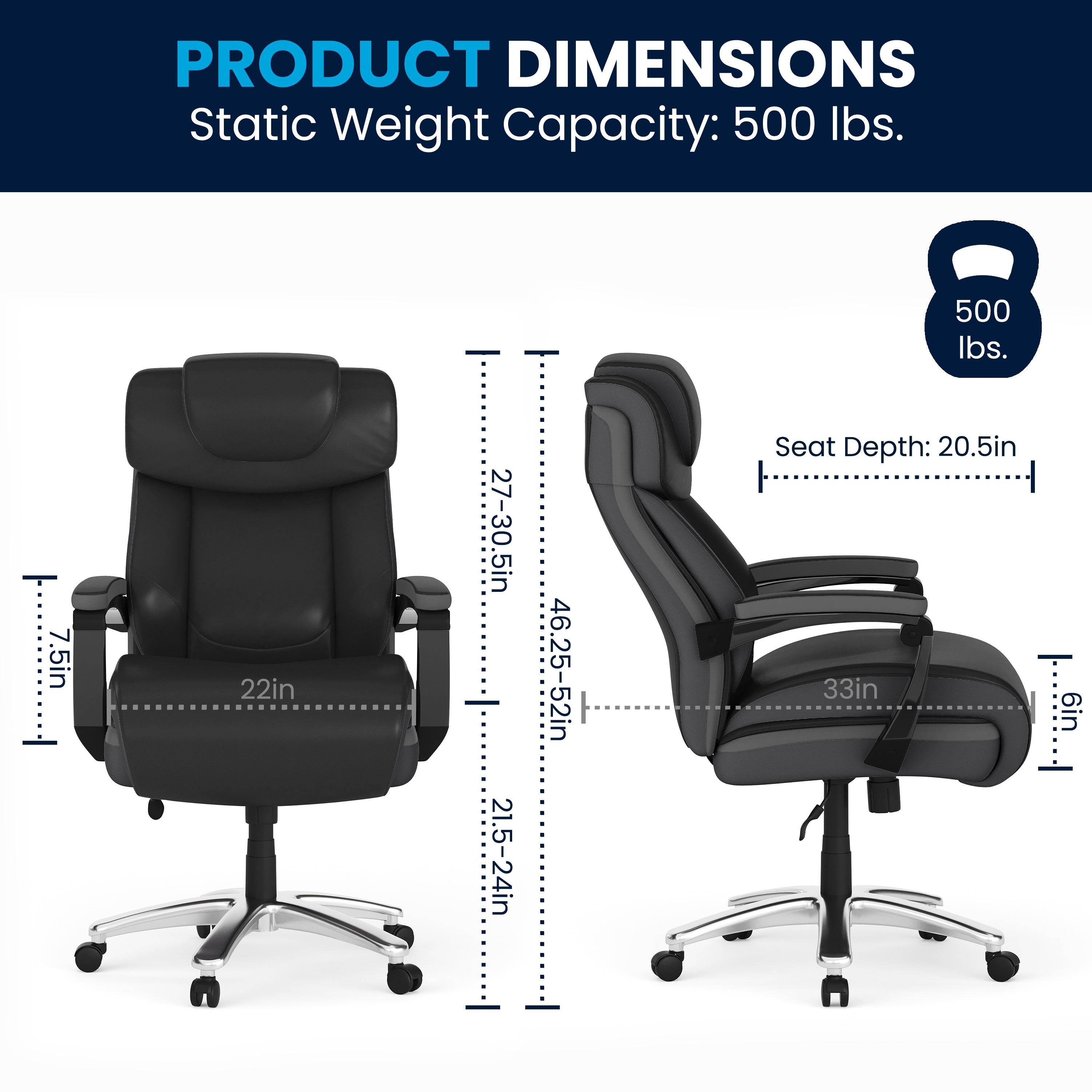 Flash Furniture Esmeralda Big & Tall LeatherSoft Ergonomic Office Chair with Headrest and Armrests by Flash Furniture