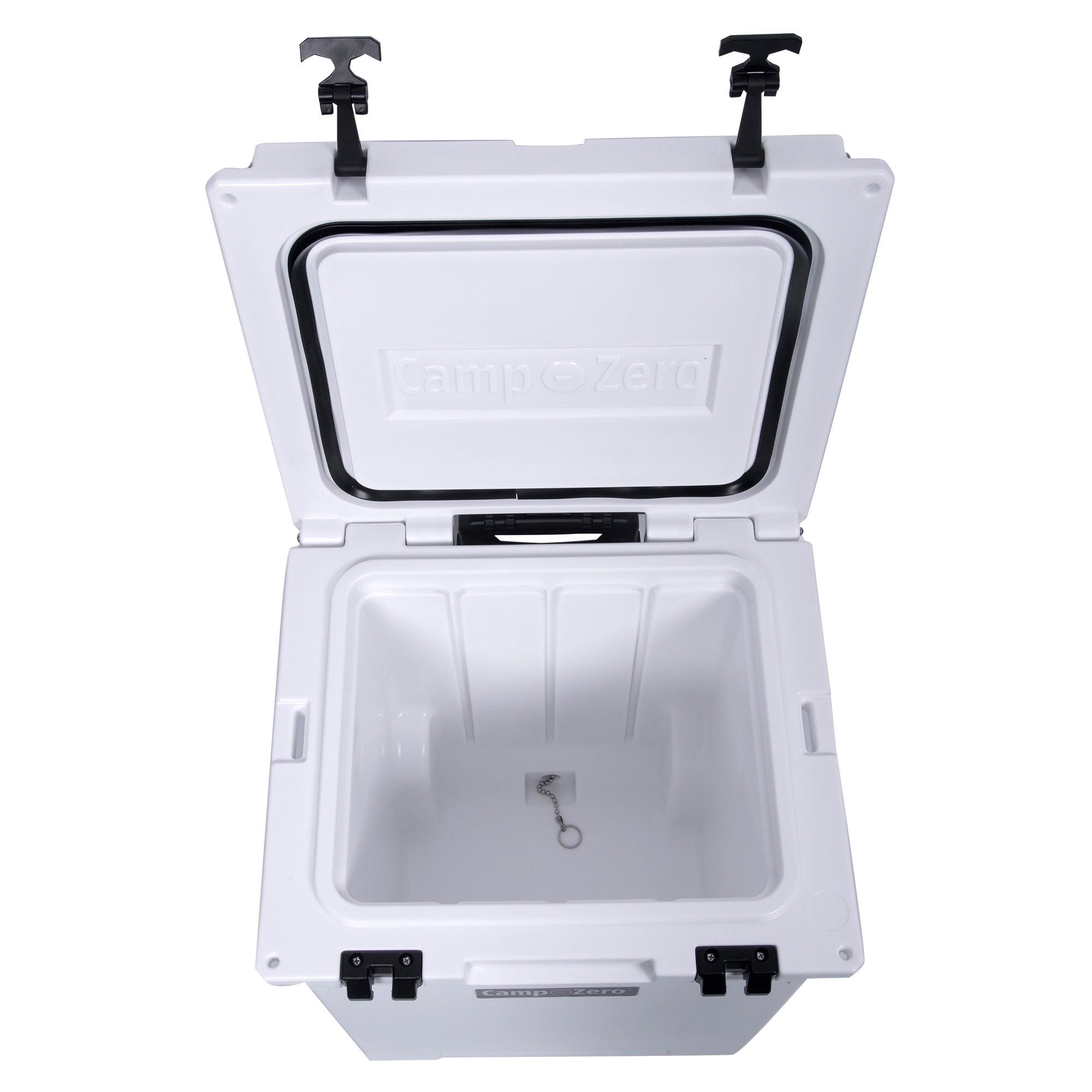 Camp-Zero 50 - 52 Qt. Premium Chest Cooler with Easy-Roll Wheels White