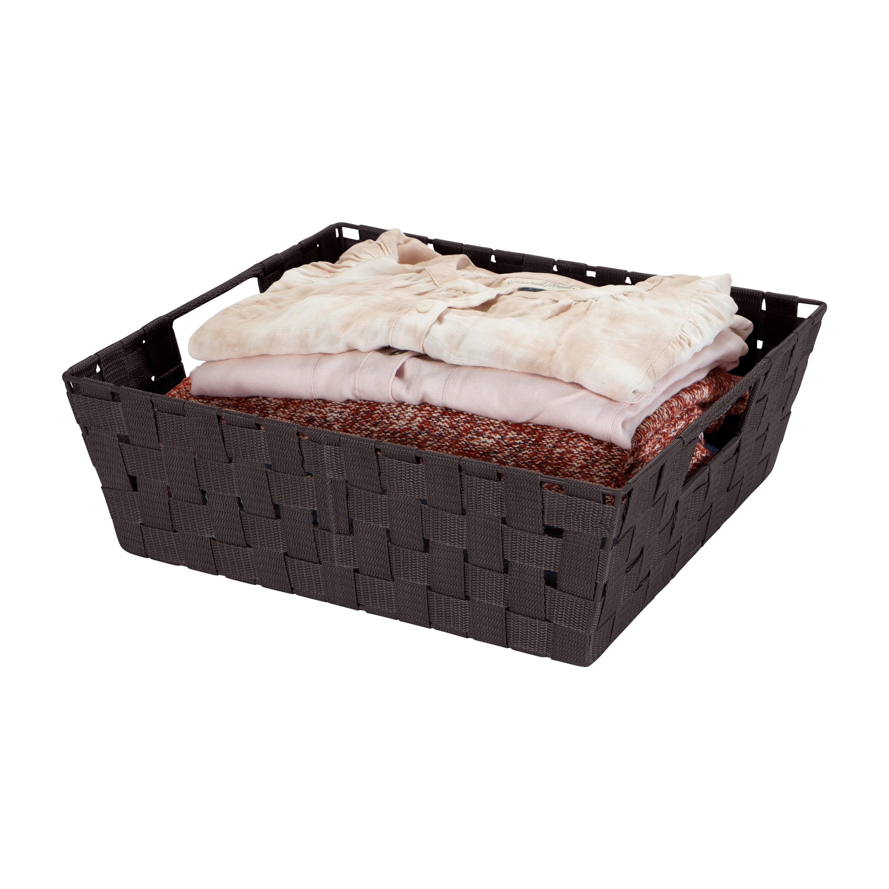 Simplify Large Woven Storage Shelf Bin in Chocolate