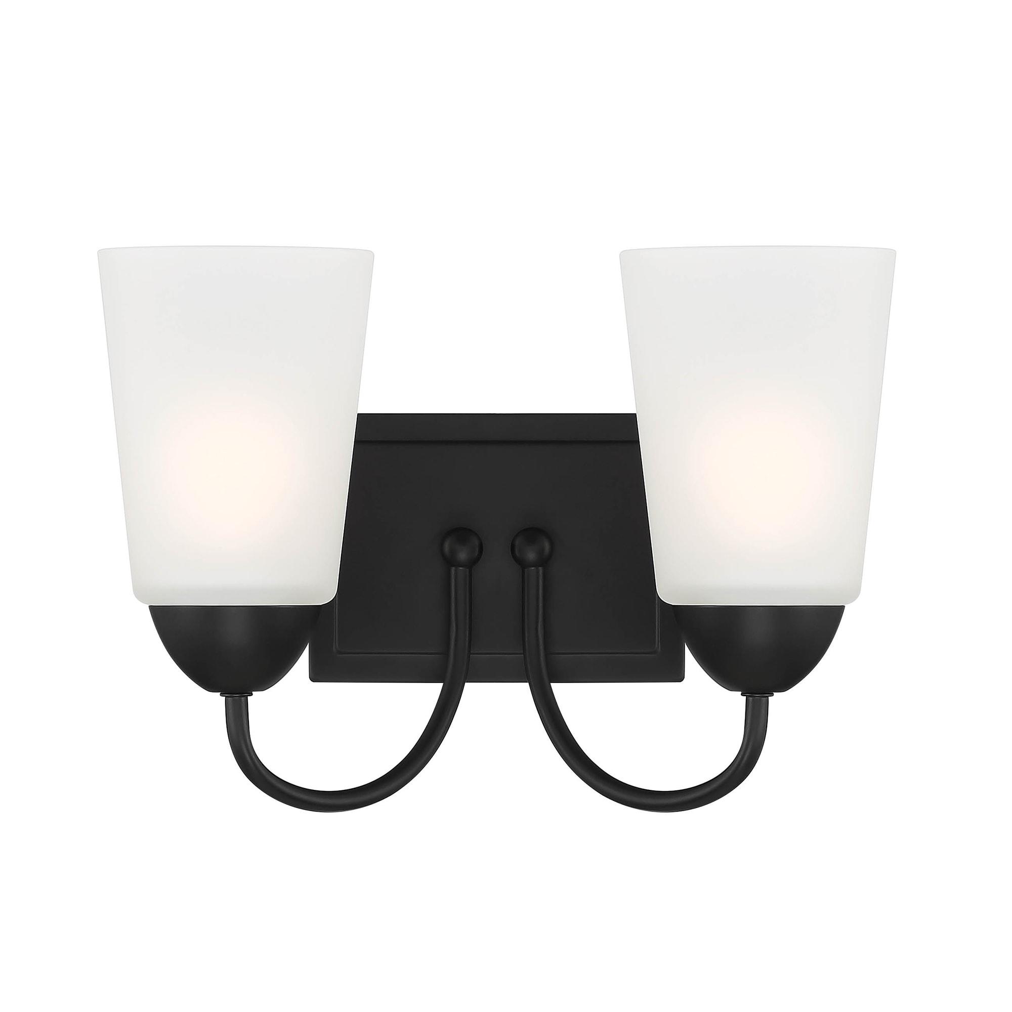 Designers Fountain Malone 2 Light Matte Black Bathroom Vanity Light Fixture, D267M-2B-MB