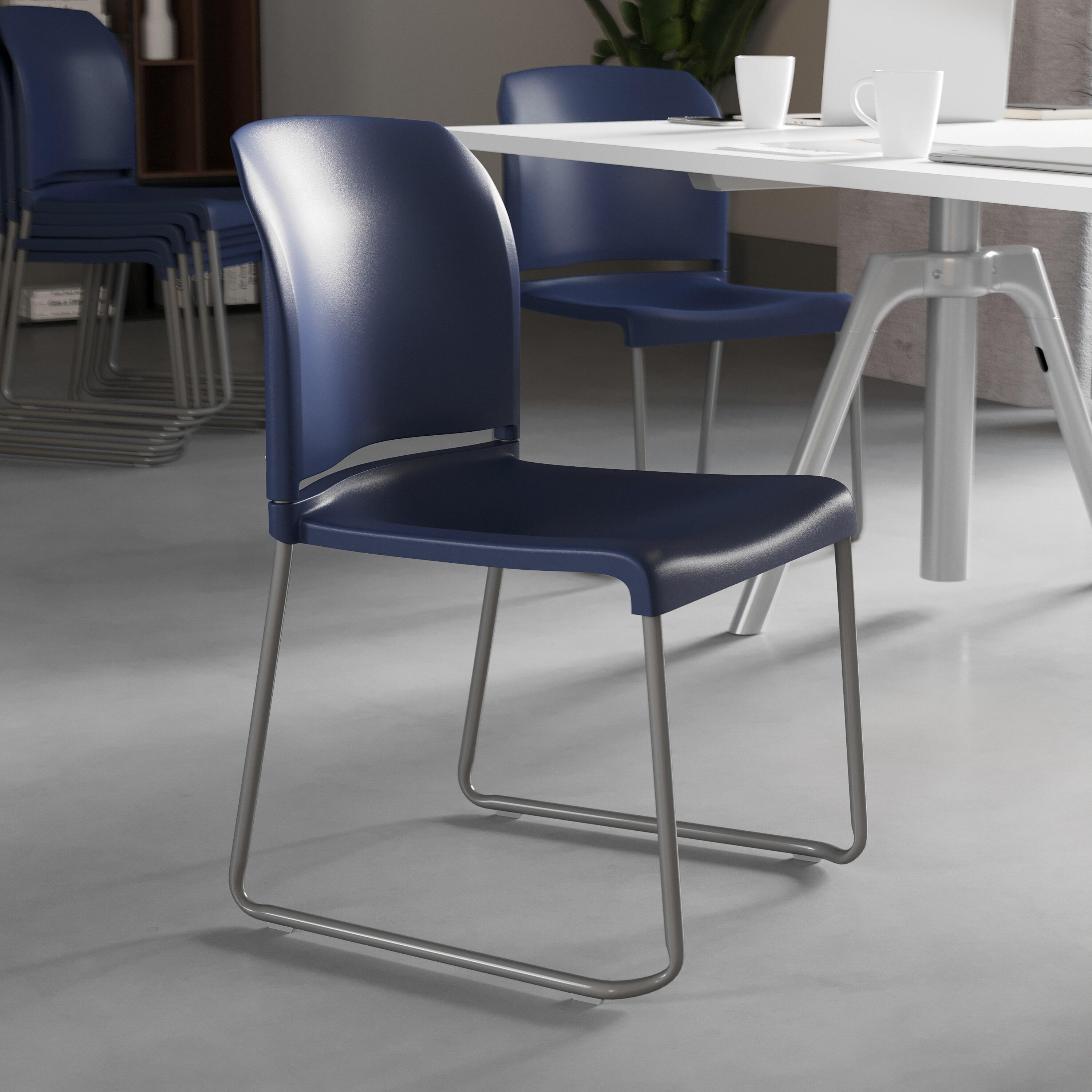 Flash Furniture Brielle Contoured Sled Base Stackable Waiting Room Chairs (Set of 5)