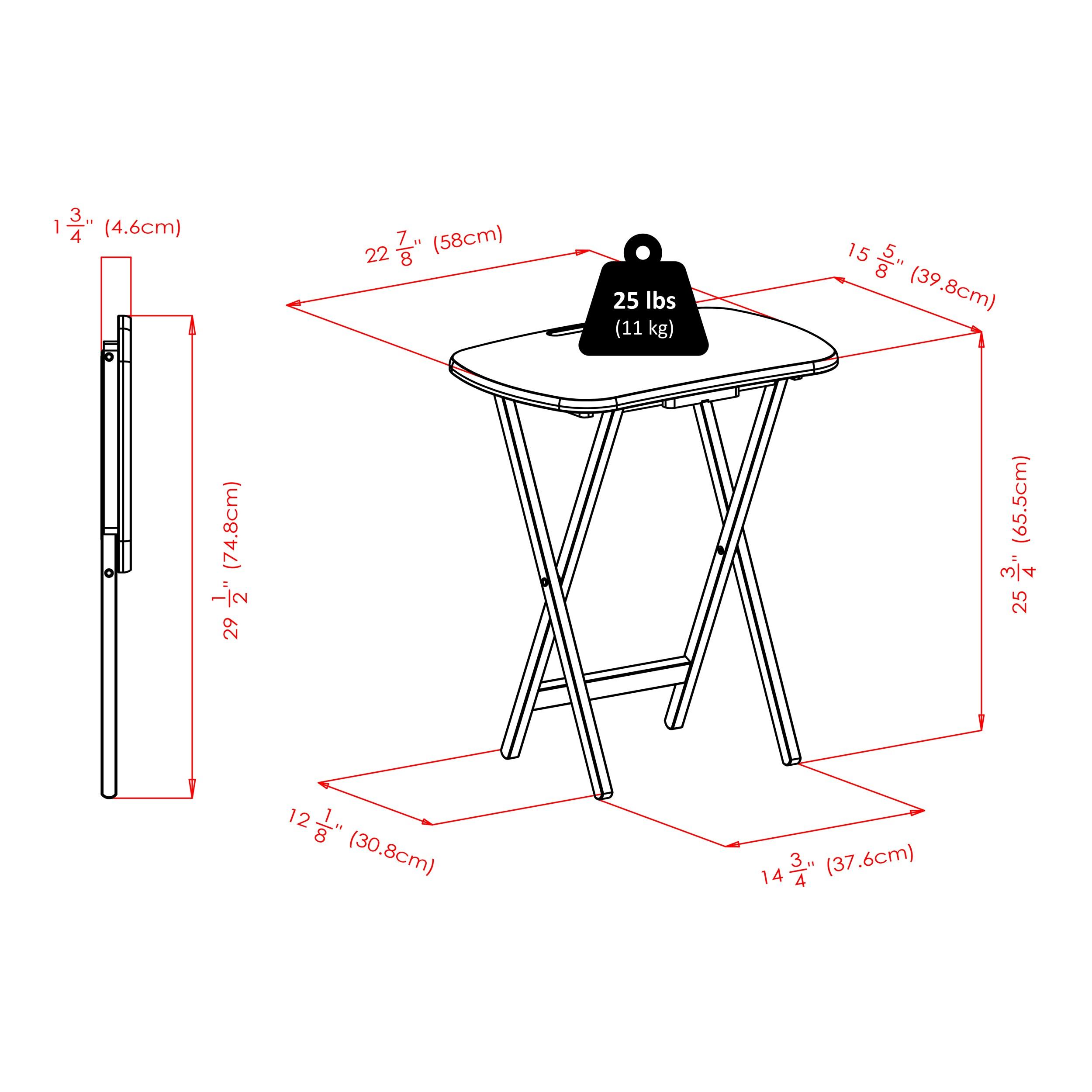 5pc Set Lucca Snack Tables Oyster Gray - Winsome: Portable Folding TV Tray Set, 4 Trays & Stand