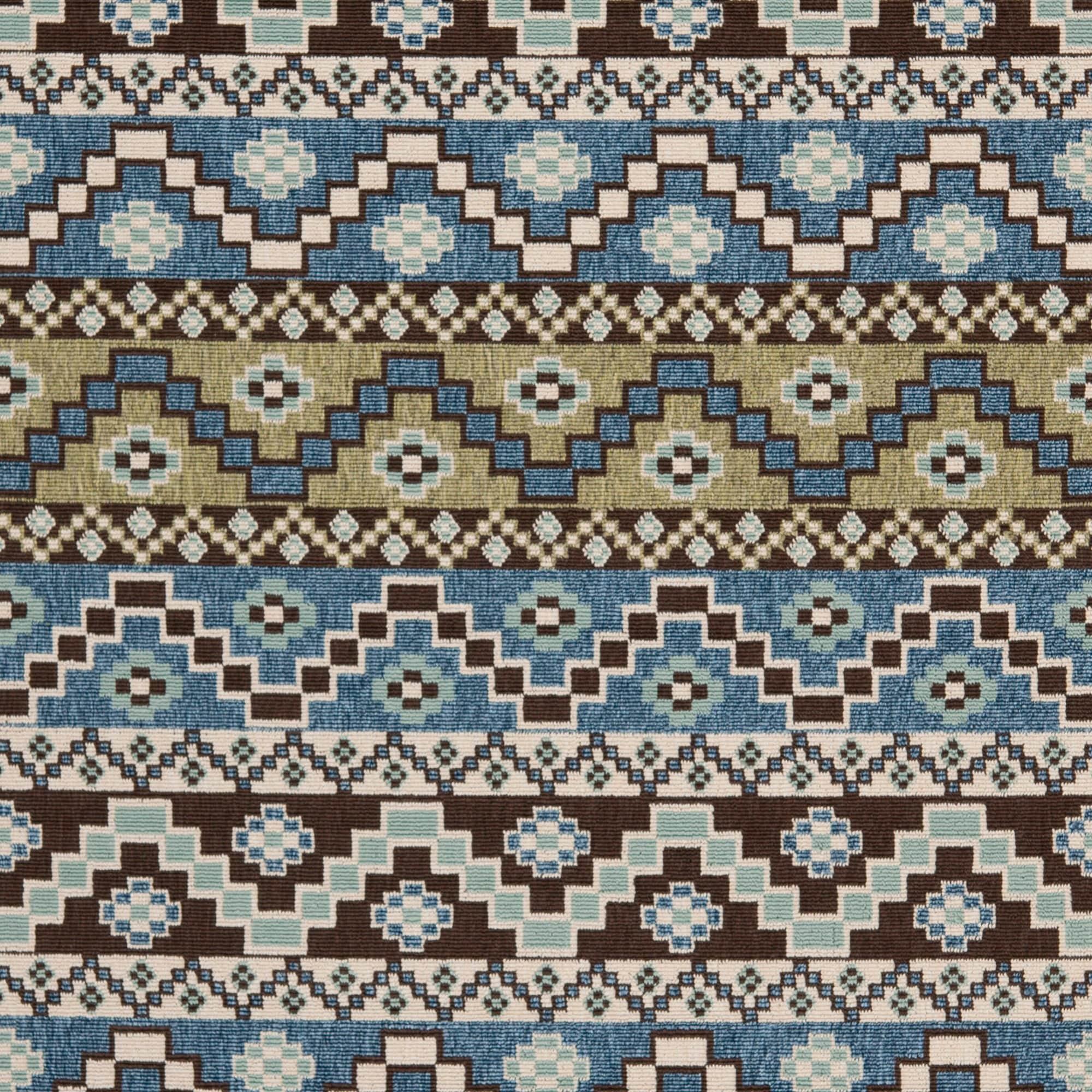 SAFAVIEH Veranda Luwig Geometric Indoor/Outdoor Area Rug, Blue/Creme, 9' x 12'
