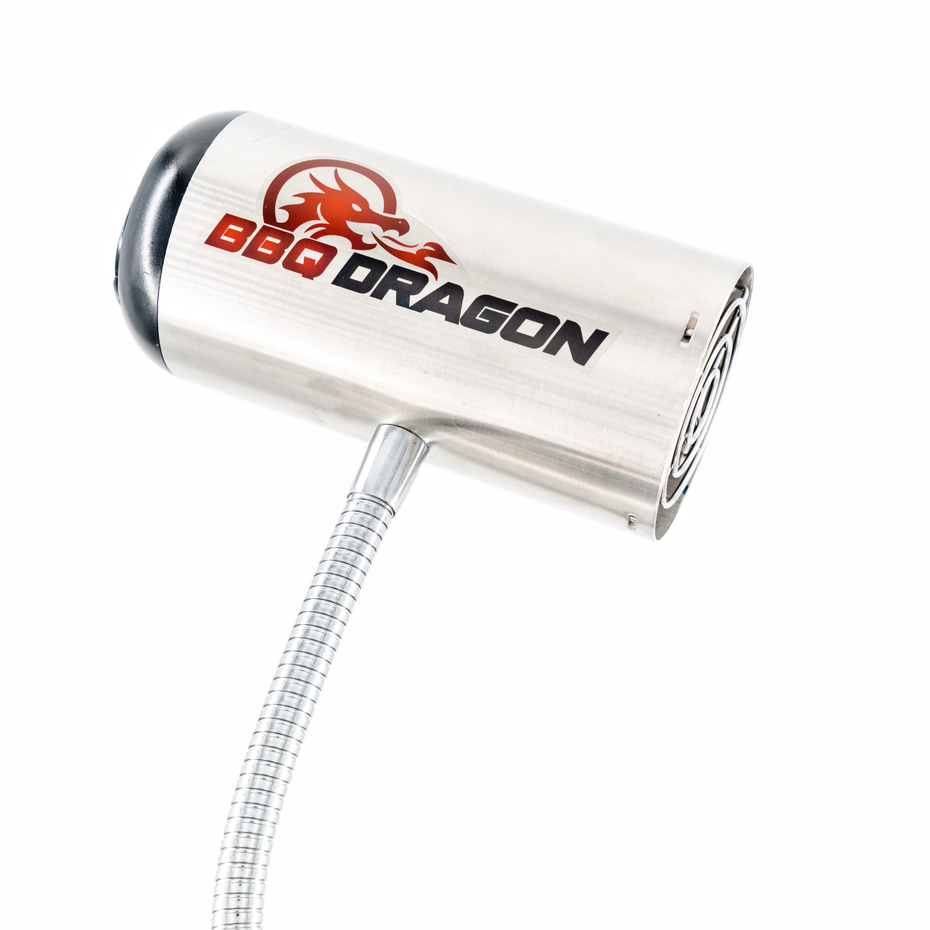 BBQ Dragon Grill Fan - Black: Stainless Steel Construction, No Assembly, Portable Charcoal Air Blower