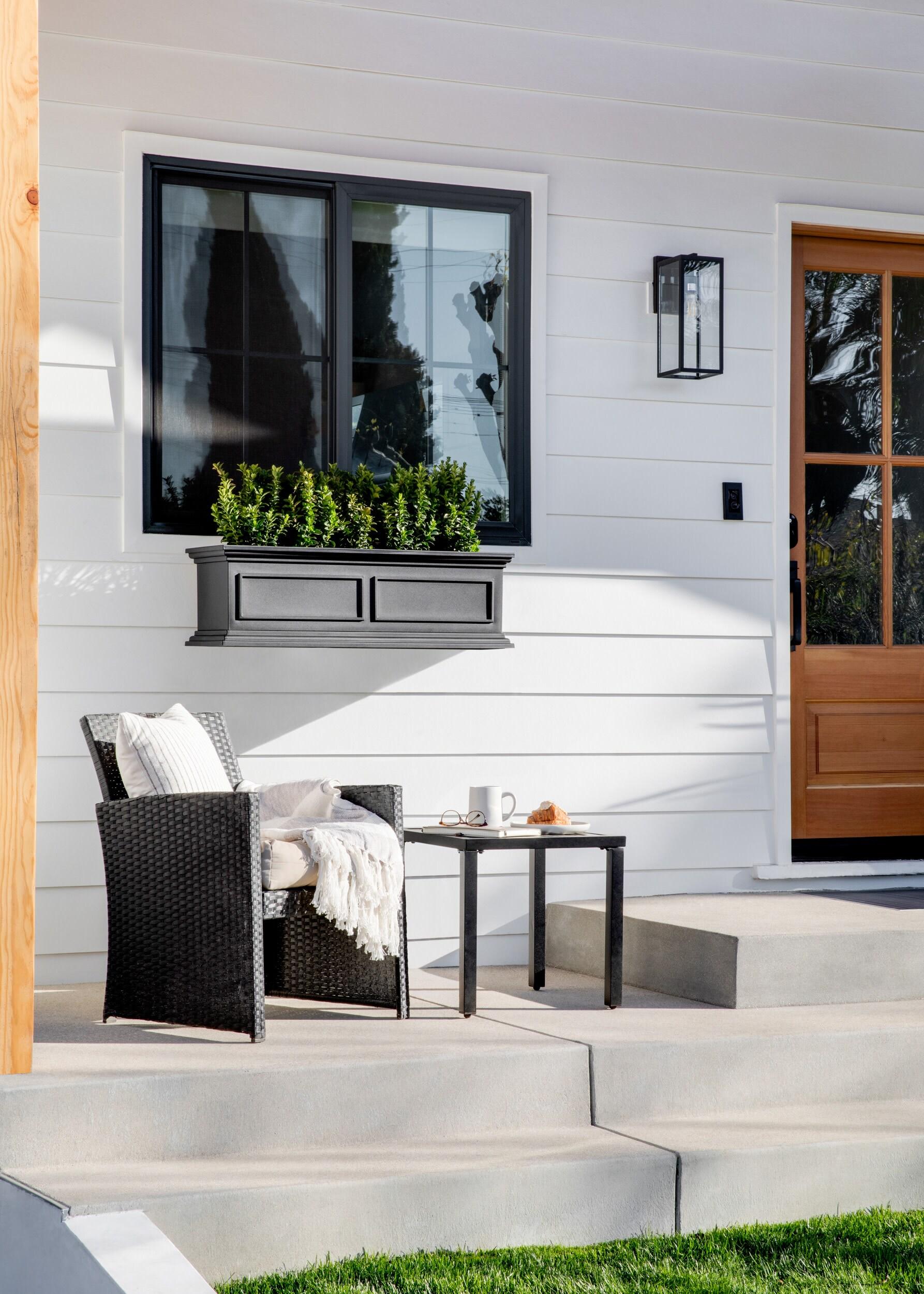 Veradek Brixton Railing Window Box 36" Plastic Planter 2-Pack Black