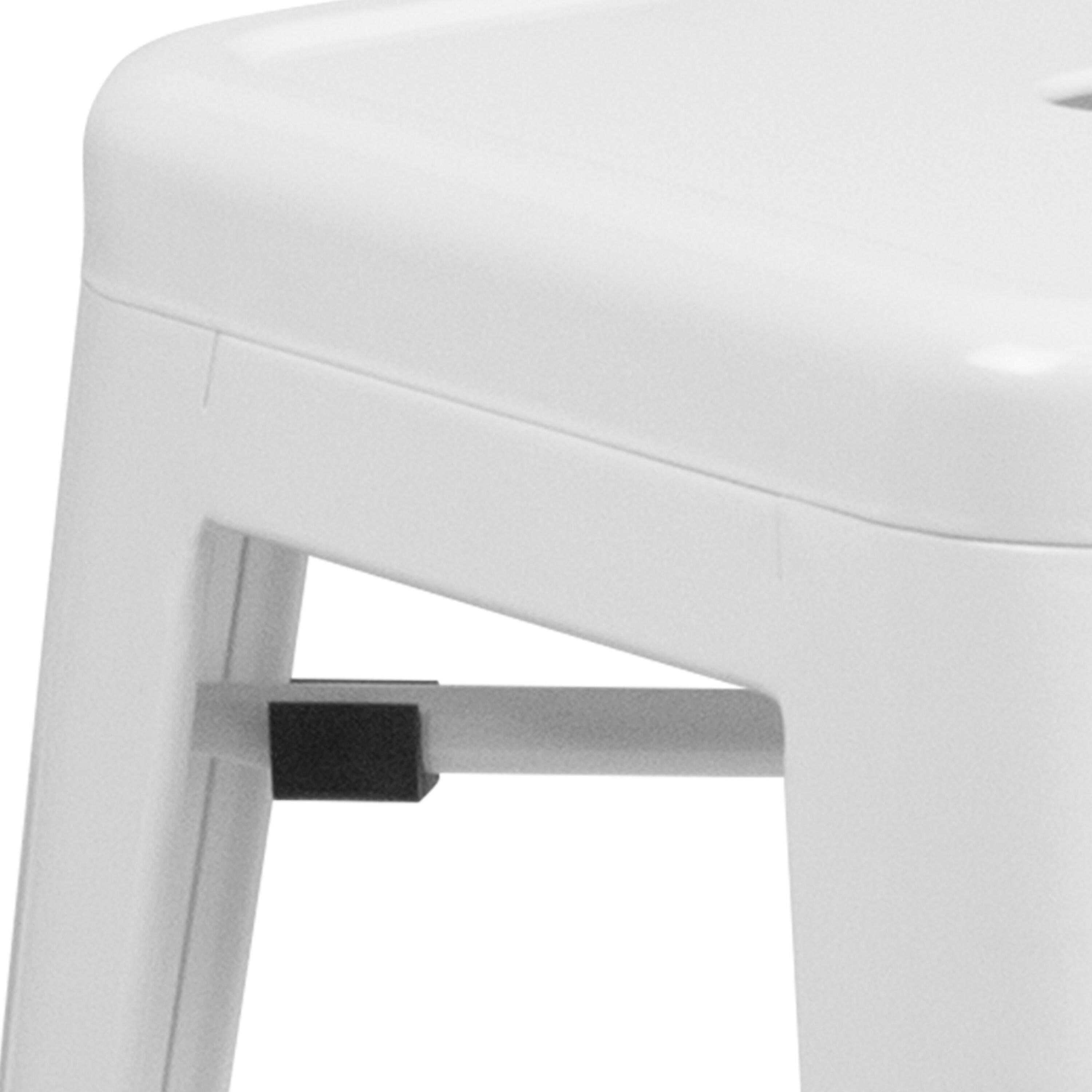Flash Furniture Commercial Grade 24" High Backless White Metal Indoor-Outdoor Counter Height Stool with Square Seat