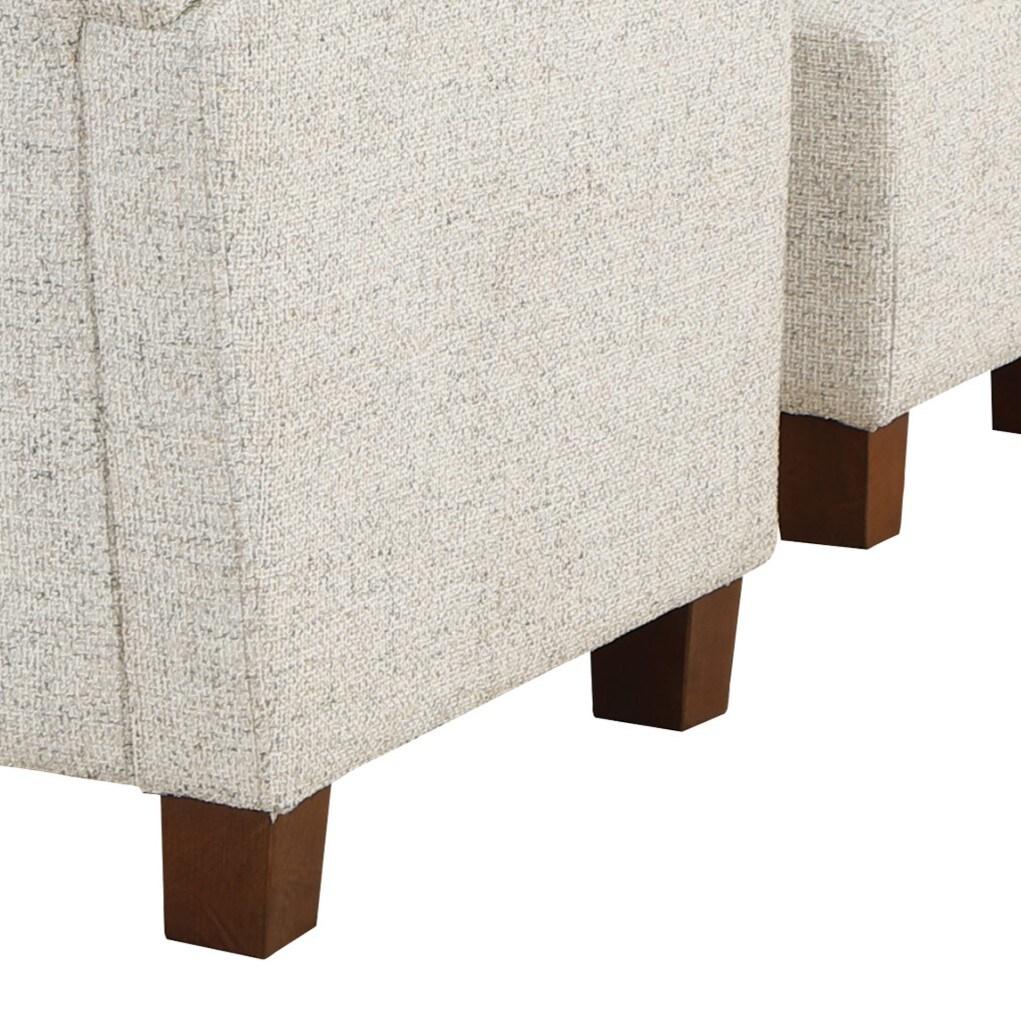 Aiden Chair & Ottoman Quartz Off White Fabric Medium Espresso Legs