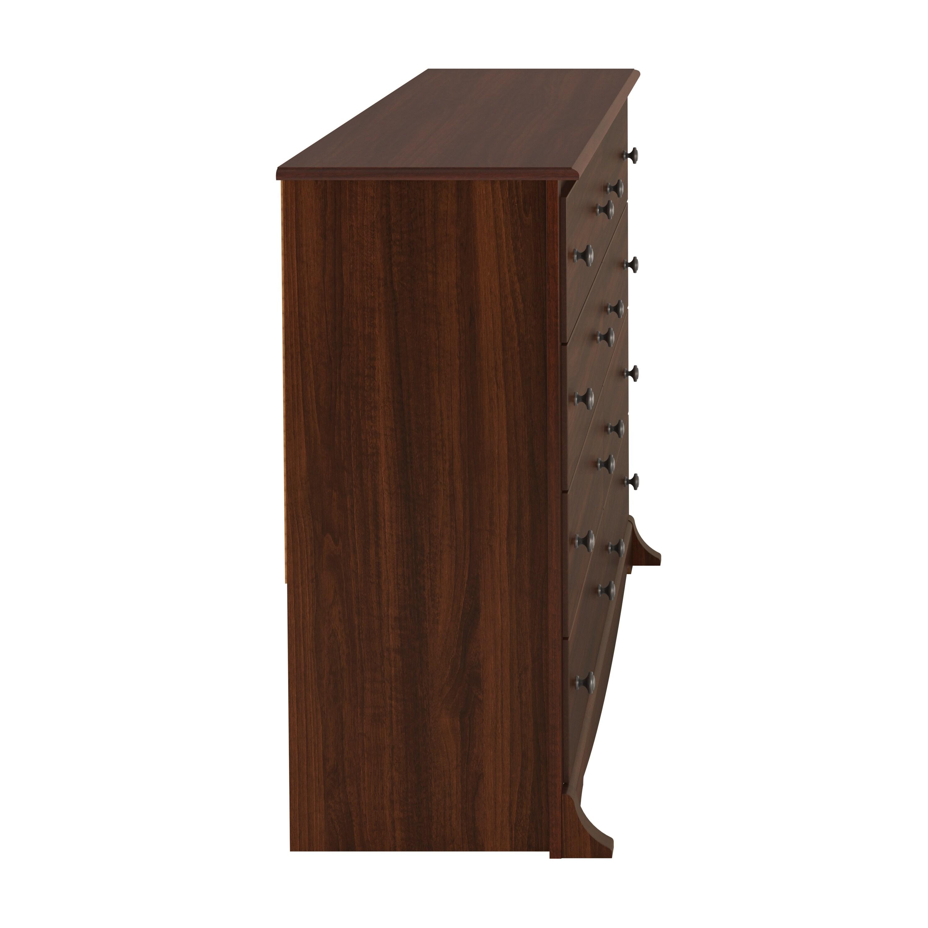 Sonoma 8 Drawer Dresser Cherry - Prepac: Laminated Composite Wood, Metal Glides