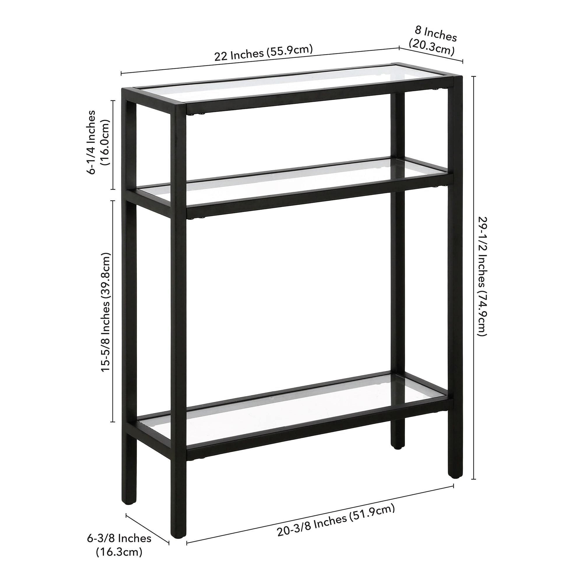 Evelyn&Zoe Sivil 22" Wide Rectangular Console Table, Blackened Bronze