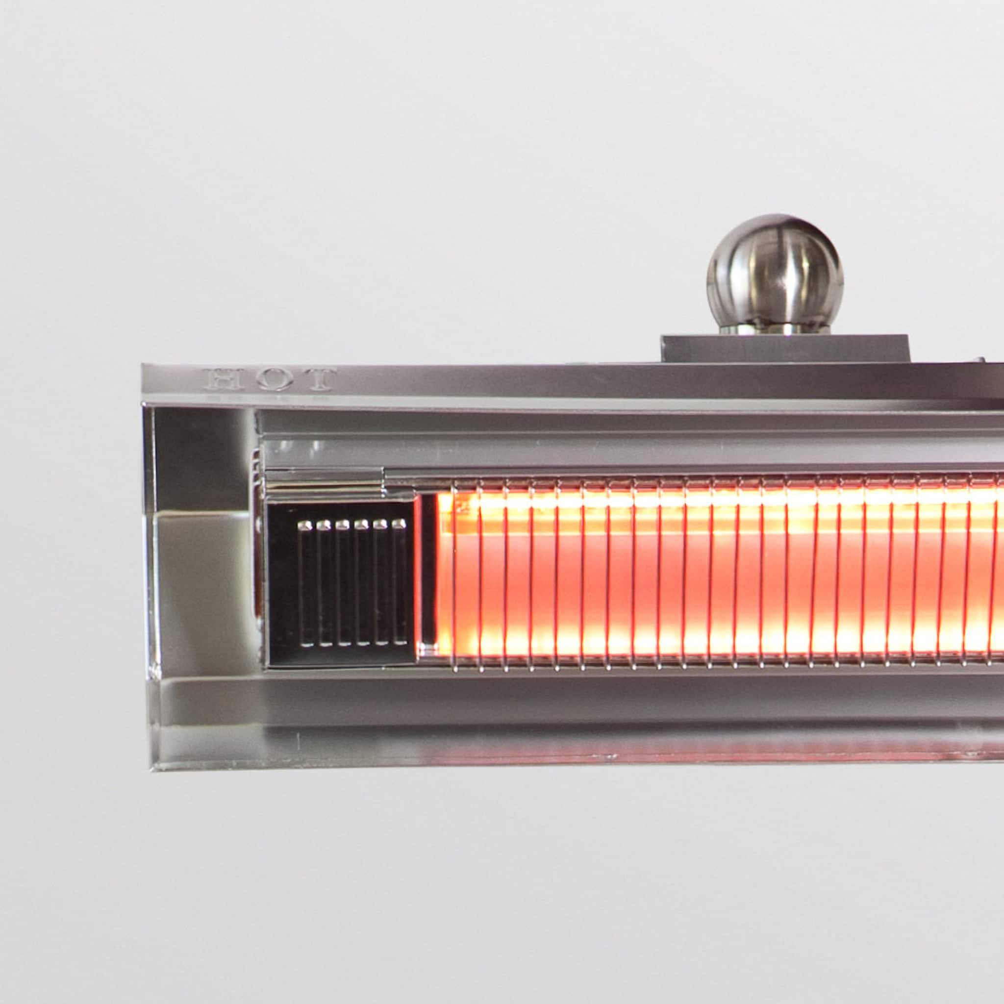 Fire Sense Wall Mounted Infrared Patio Heater 1500W Weatherproof for Indoor Outdoor-Stainless Steel