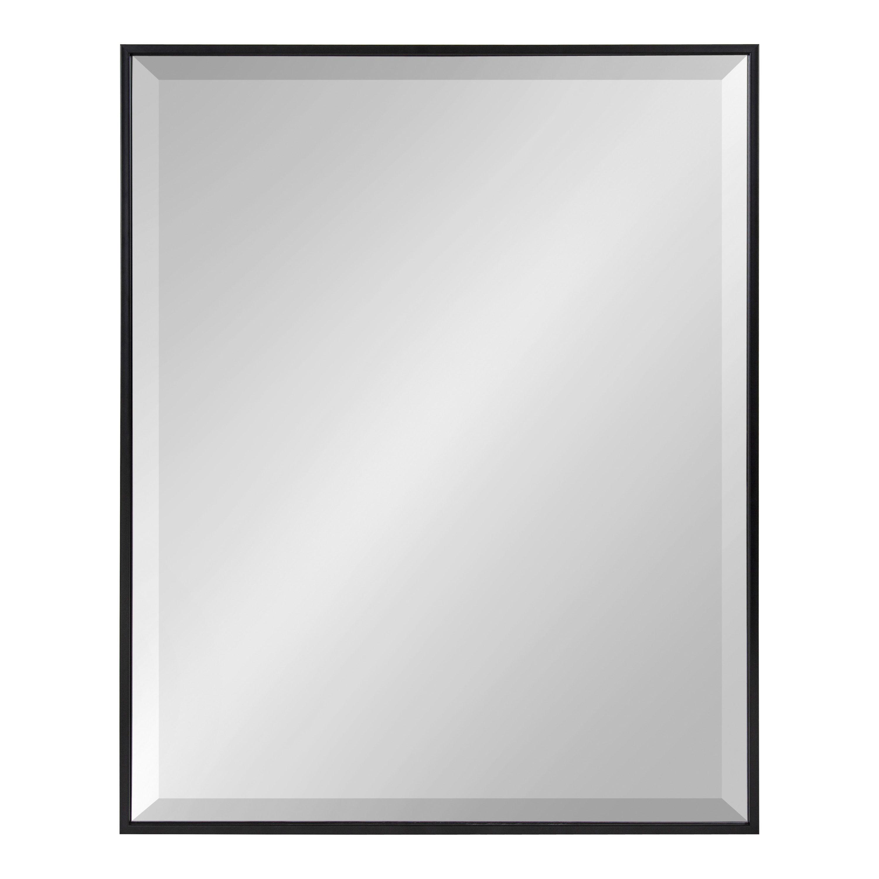 22.7" x 28.7" Rhodes Rectangle Wall Mirror Black - Kate & Laurel: Modern Beveled, No Assembly Required