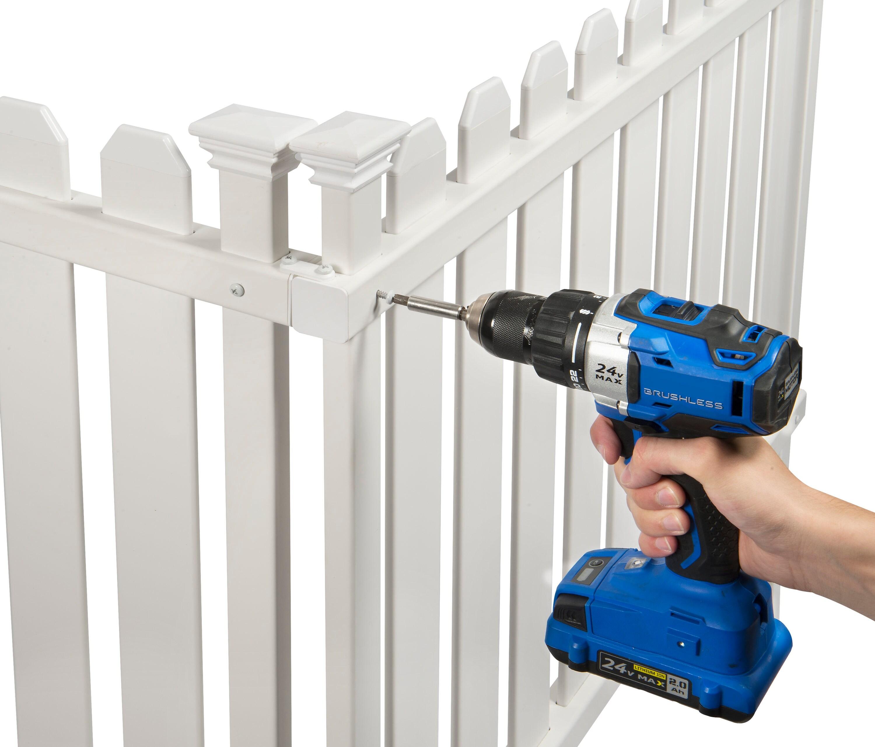 Zippity Outdoor Products 2.5ft H x 3.5ft W (2 Panels) No Dig Zippity Bella Puppy and Garden Fence Kit, No Dig Fence Panels, White Vinyl Fences for Dogs, Temporary Fence for Backyard, White Picket Fence Garden Border, ZP19064