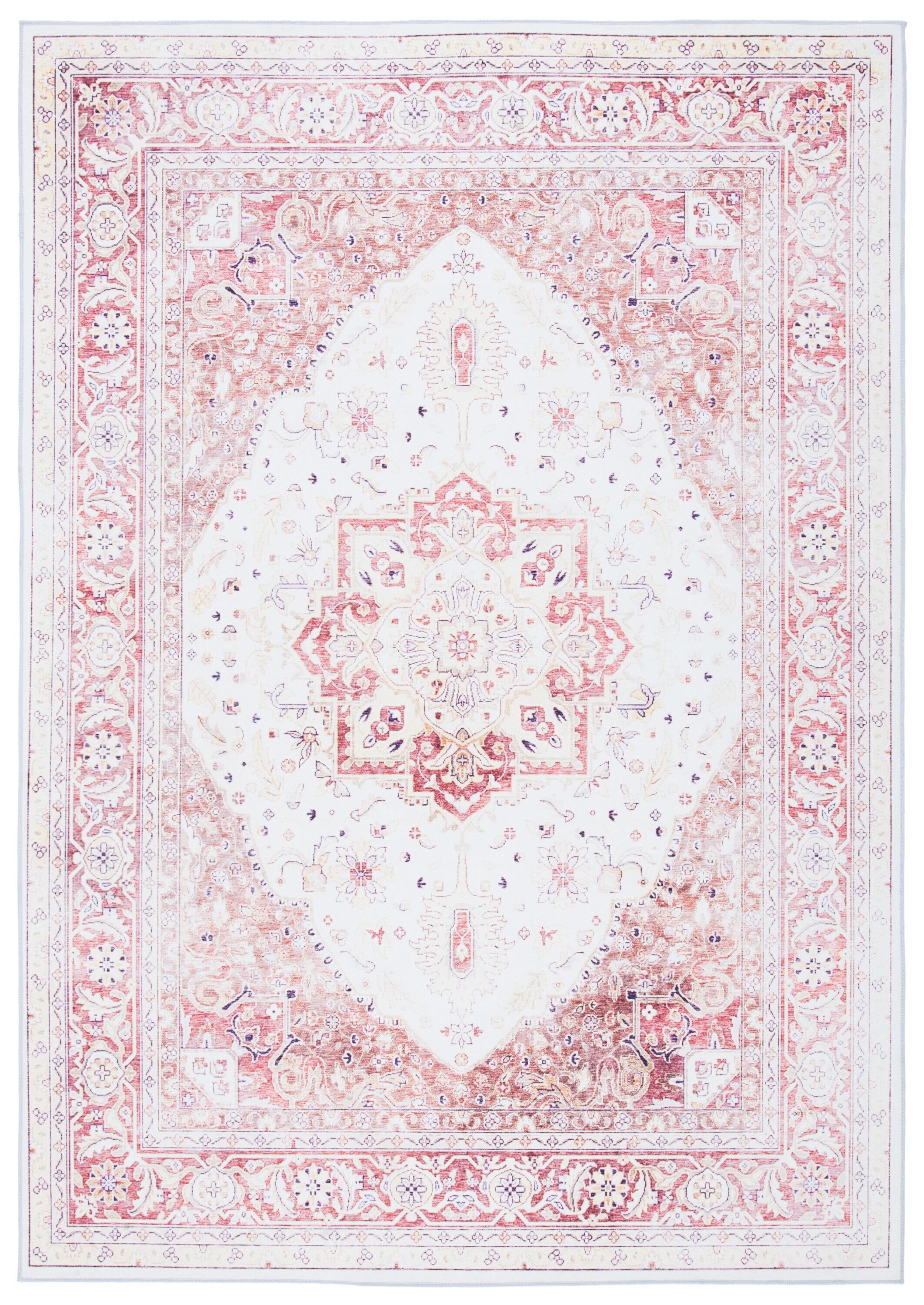 Tucson Vintage Persian TSN107 Power Loomed Machine Washable Skid-Resistant Indoor Accent Rug - Beige/Rust - 3'x5' - Safavieh
