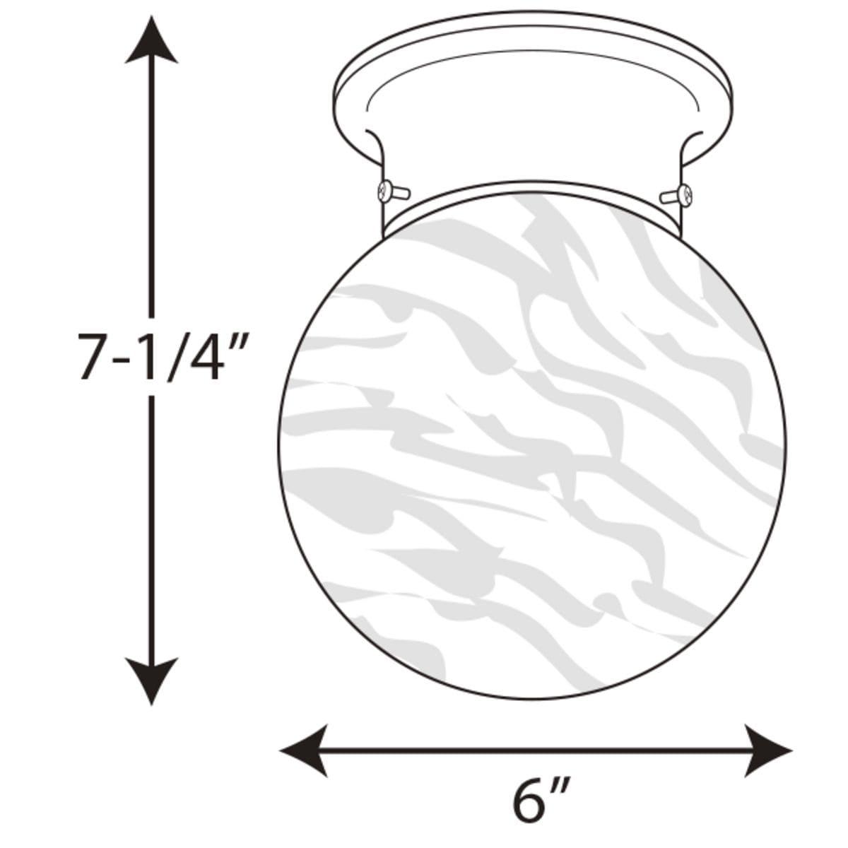 Glass Globes Collection 6" One-Light Close-to-Ceiling