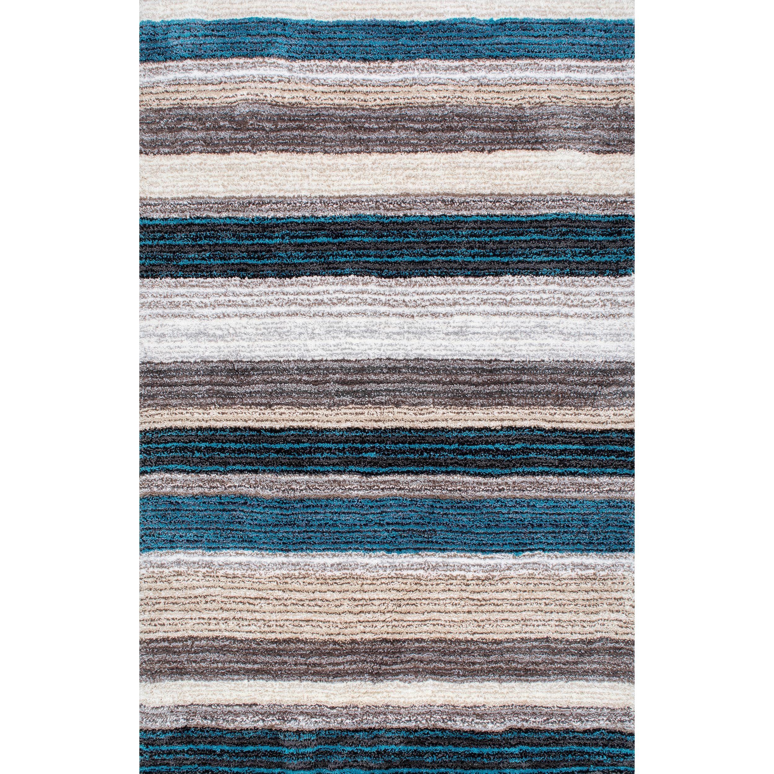 nuLOOM Classie Hand Tufted Shag Area Rug, 3' x 5', Blue Multi