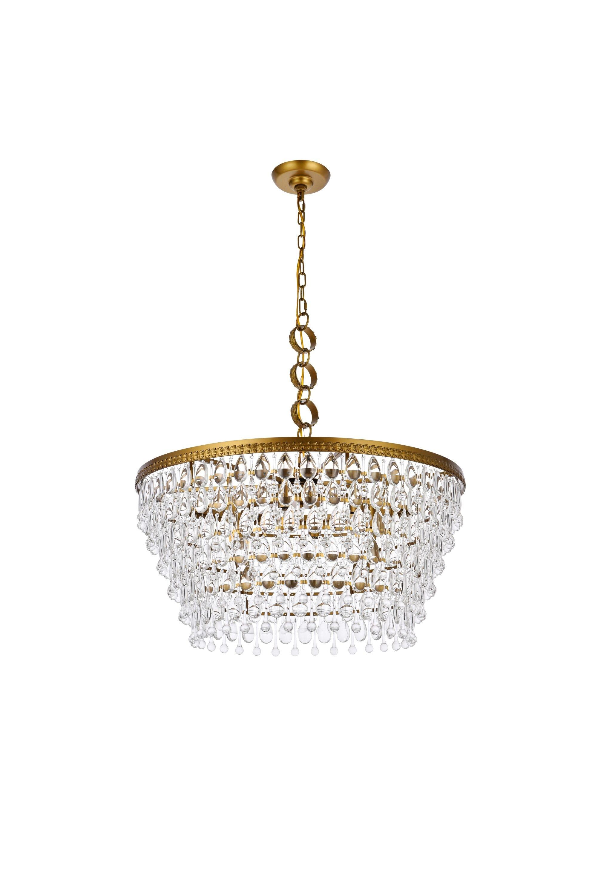 Elegant Lighting Nordic 6 - Light Chandelier in  Brass