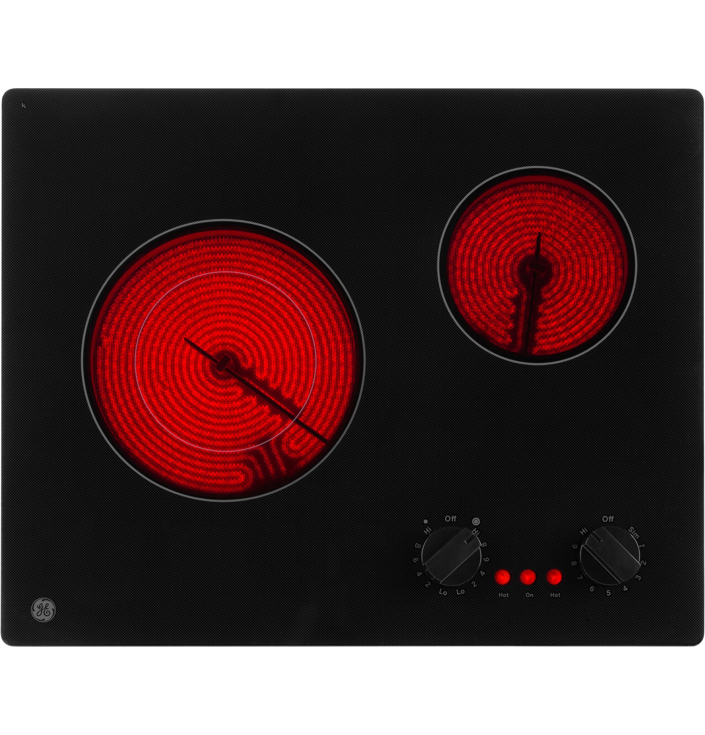 Ge Jp3021 22" Wide 2 Burner Electric Cooktop - Black