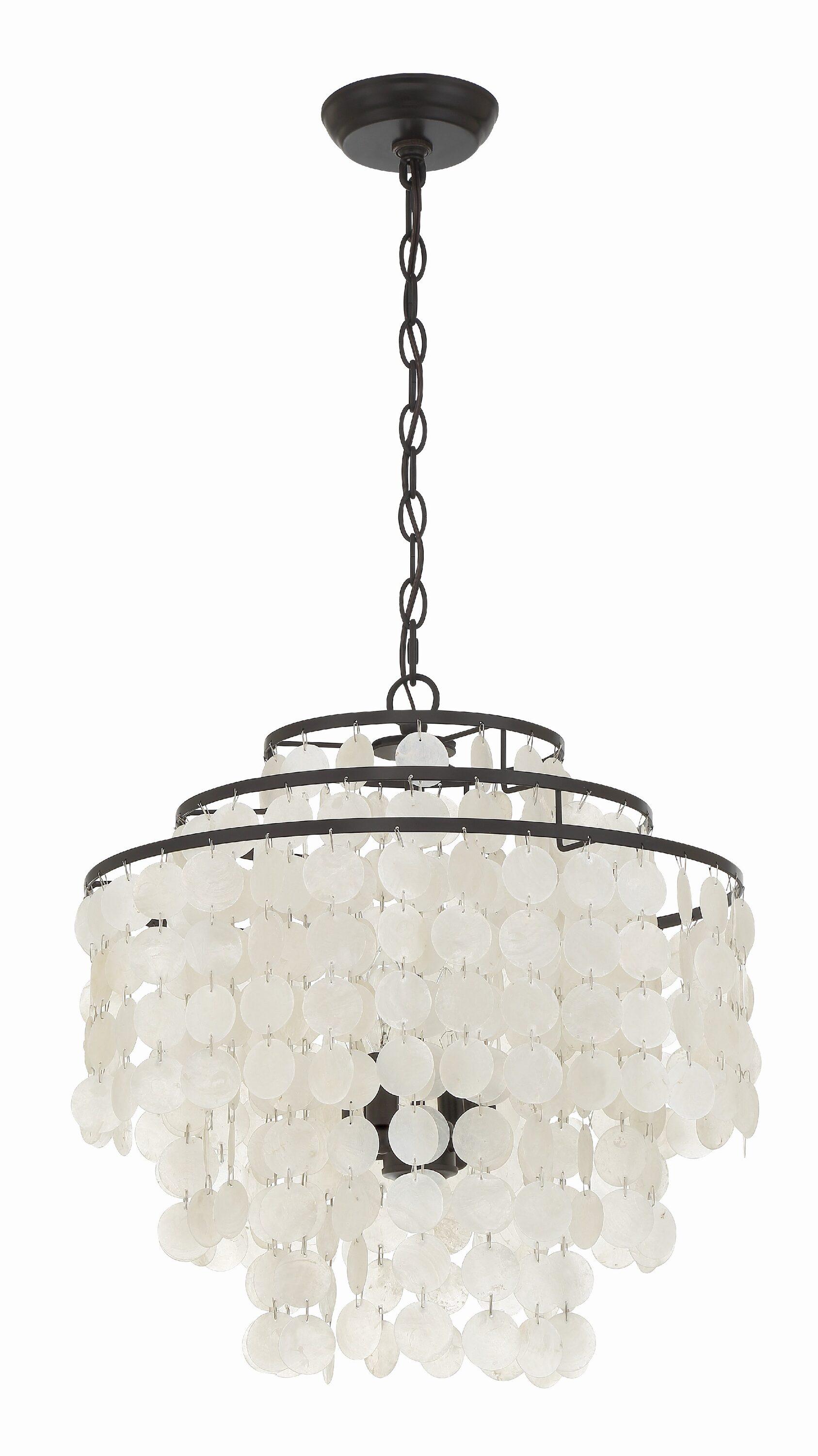 Mini Brielle Dark Bronze 4-Light Crystal Candle Chandelier