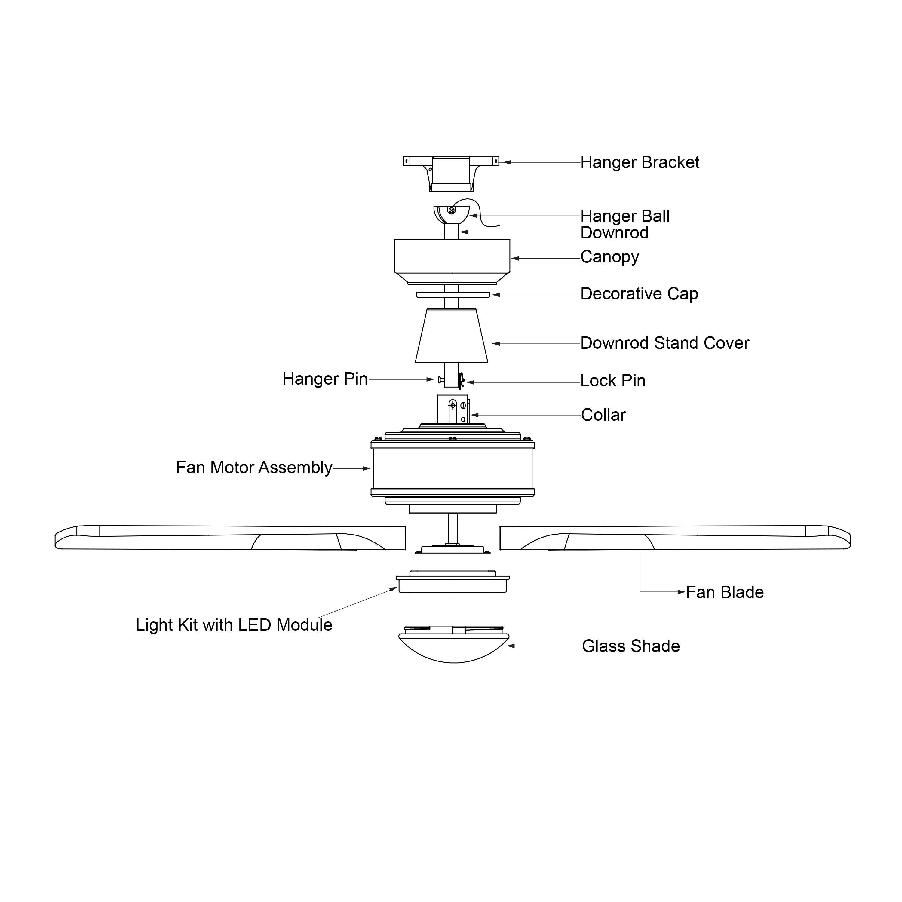 Wade Logan® Ballog 52'' Ceiling Fan with LED Lights