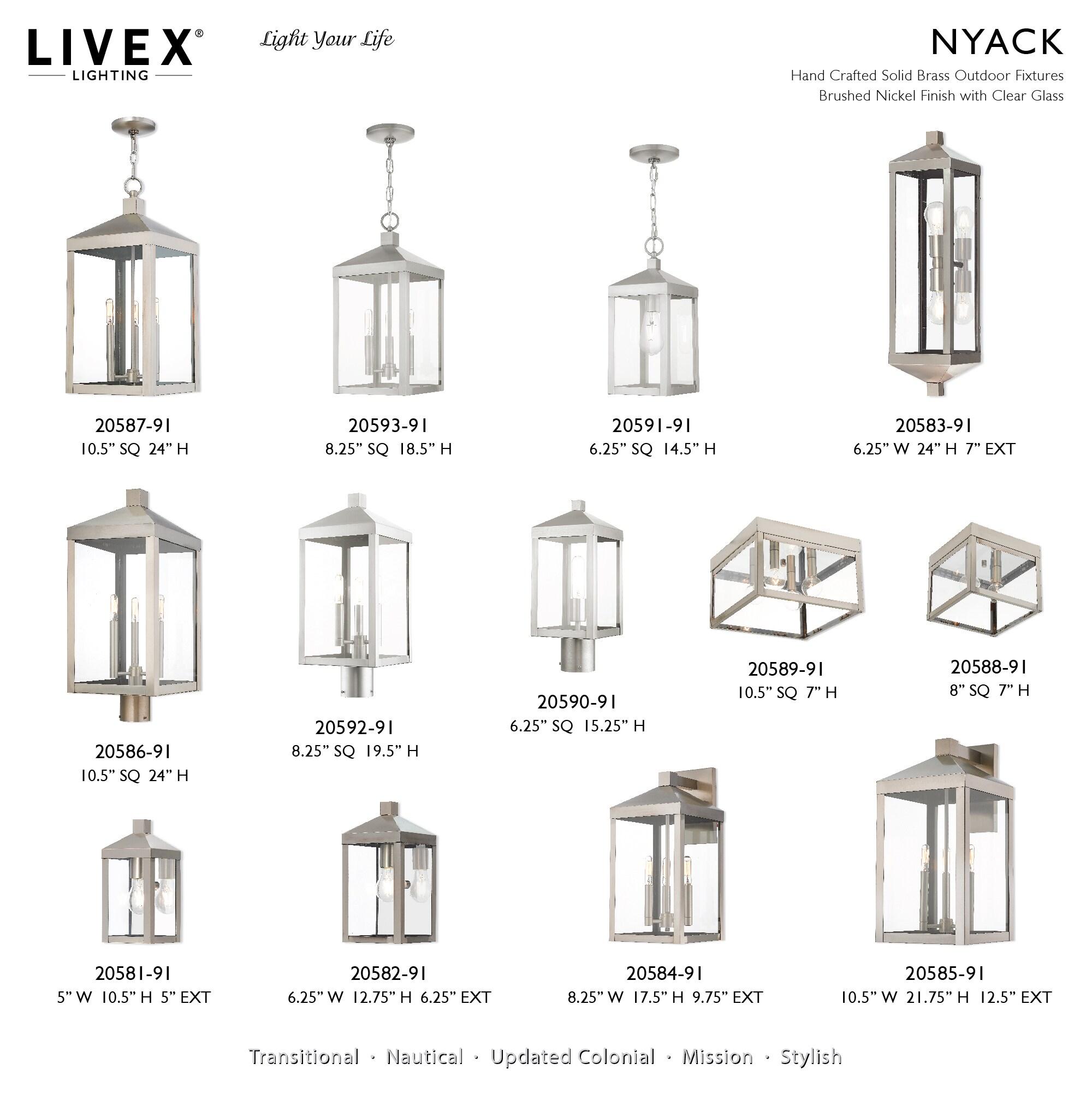 Livex Lighting Nyack 1 - Light Pendant in  Brushed Nickel