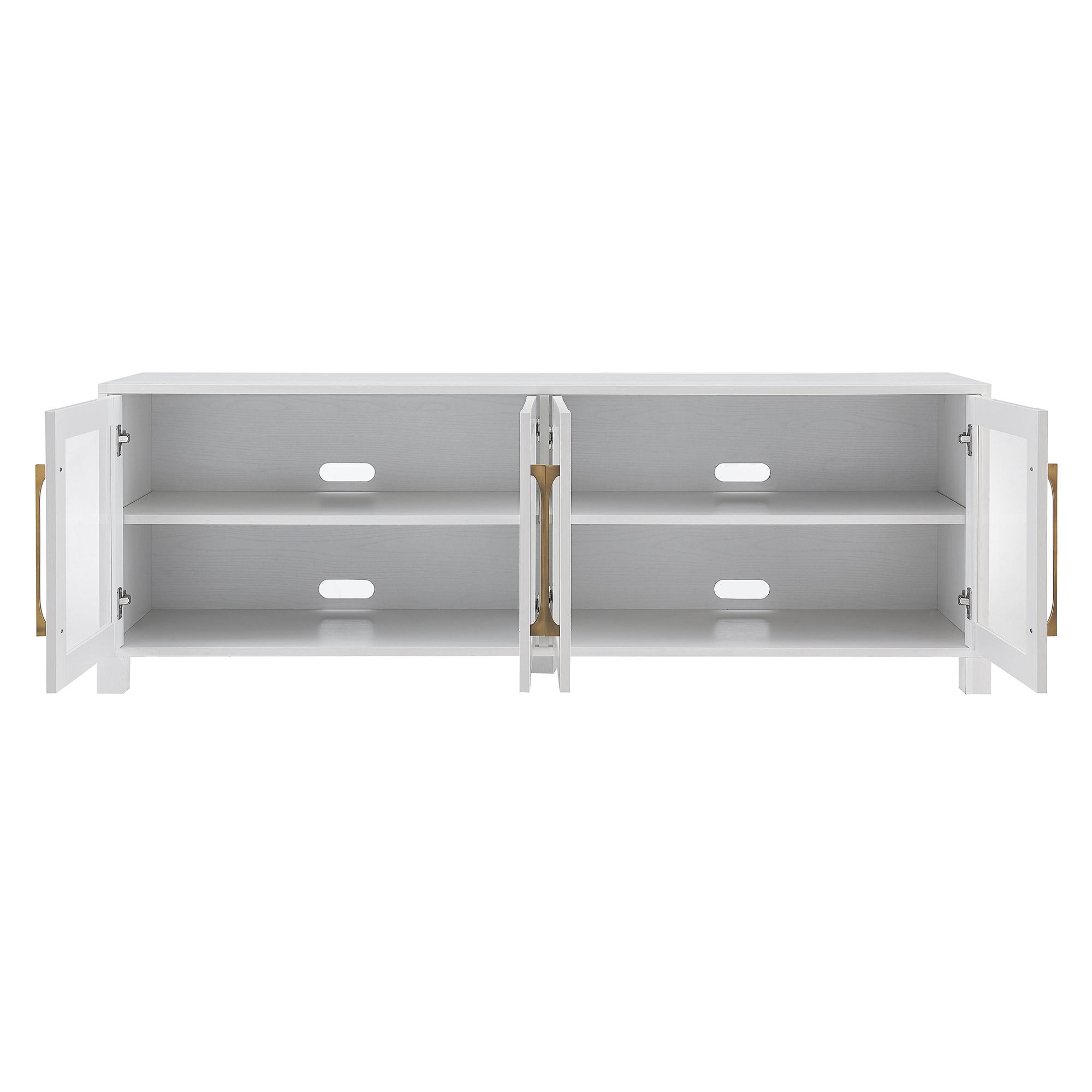 Evelyn&Zoe Quincy Rectangular TV Stand for TV's up to 75", White