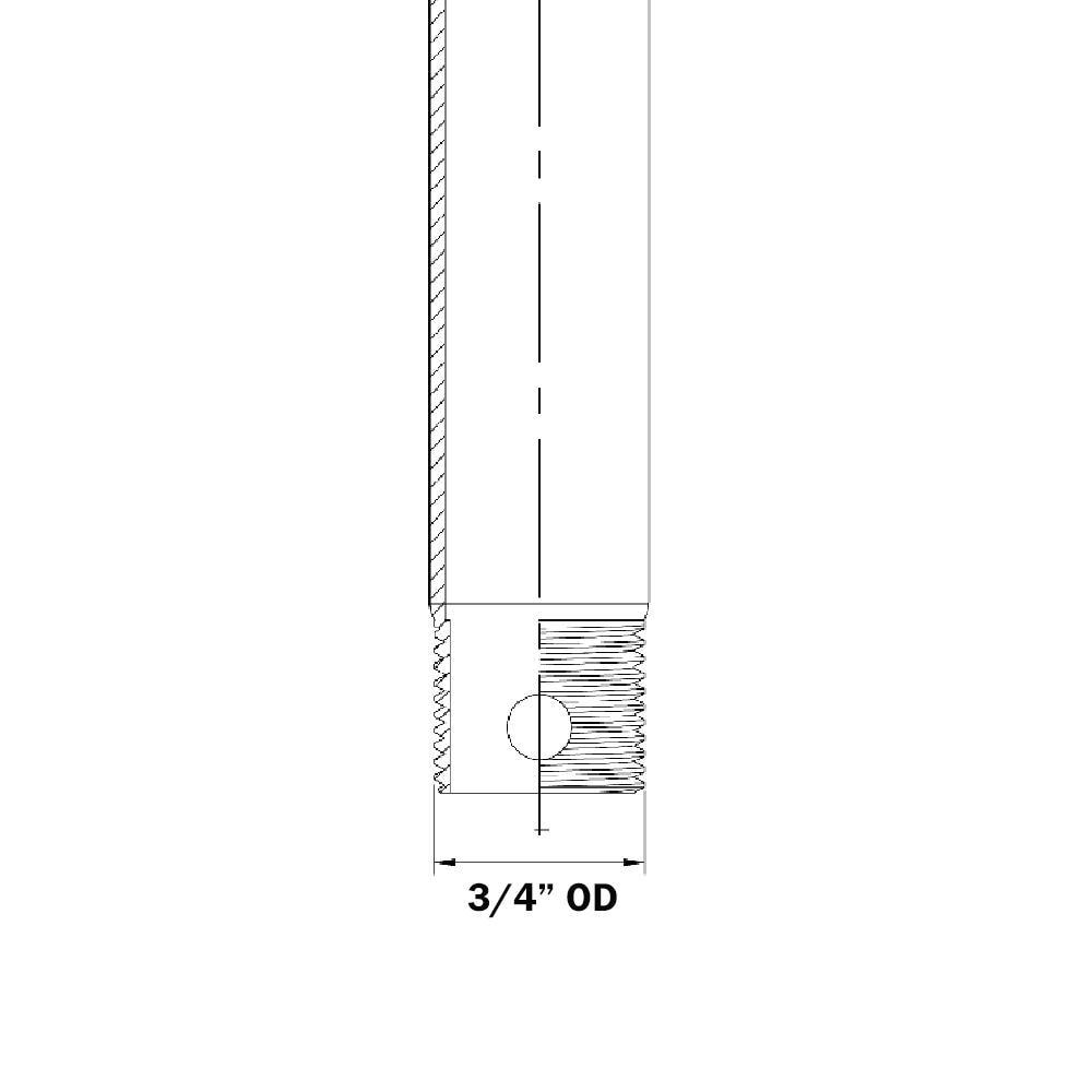 Flat White 36-Inch Steel Ceiling Fan Downrod