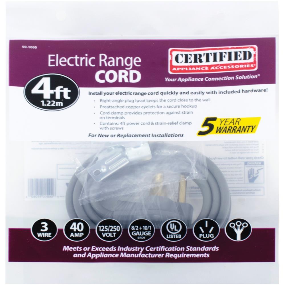 Certified Appliances Universal Range Power Cord