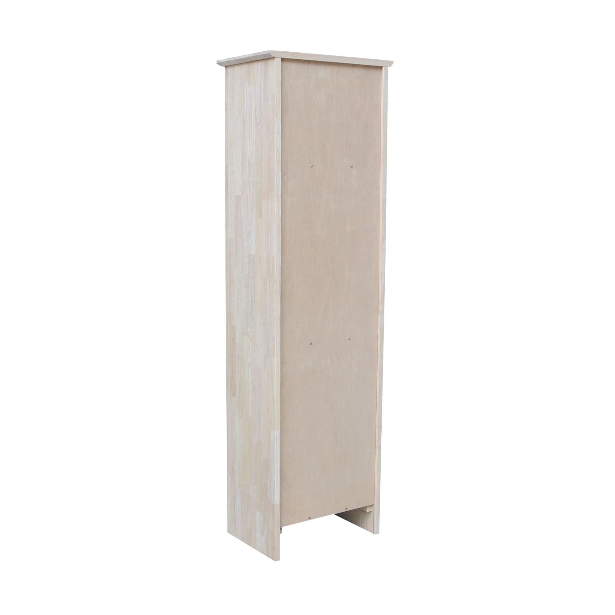 60" Shaker Bookcase Unfinished Brown - International Concepts: Solid Parawood, 4-Shelf Design