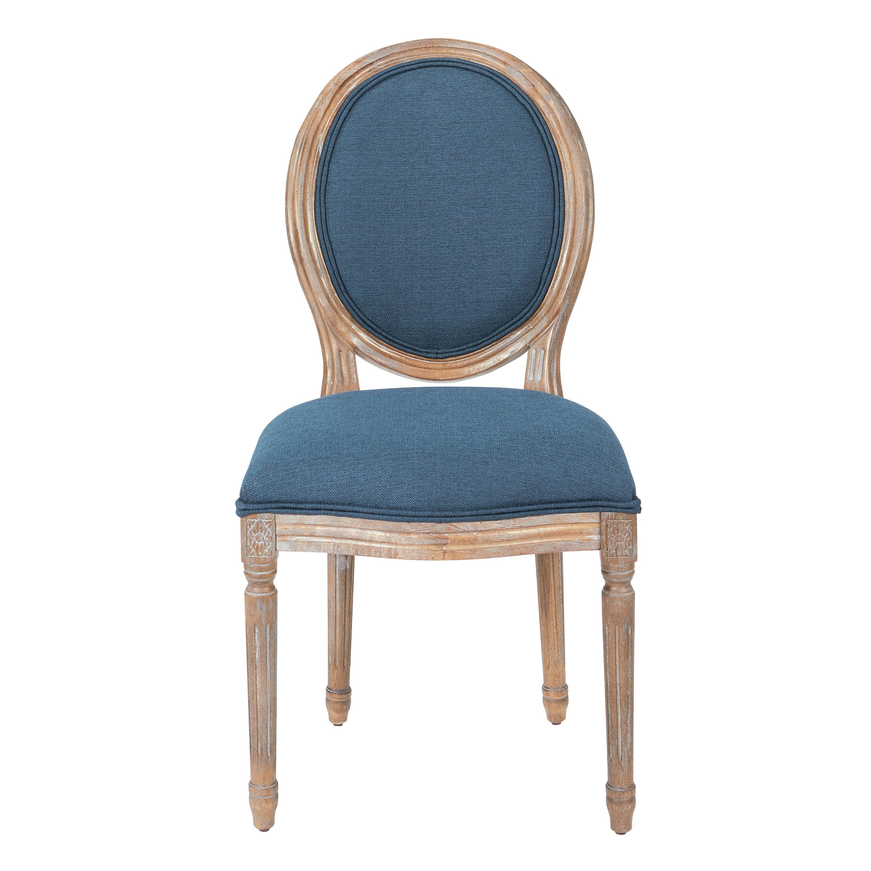 OSP Home Furnishings Lillian Oval Back Chair in Klein Azure Brushed Frame K/D