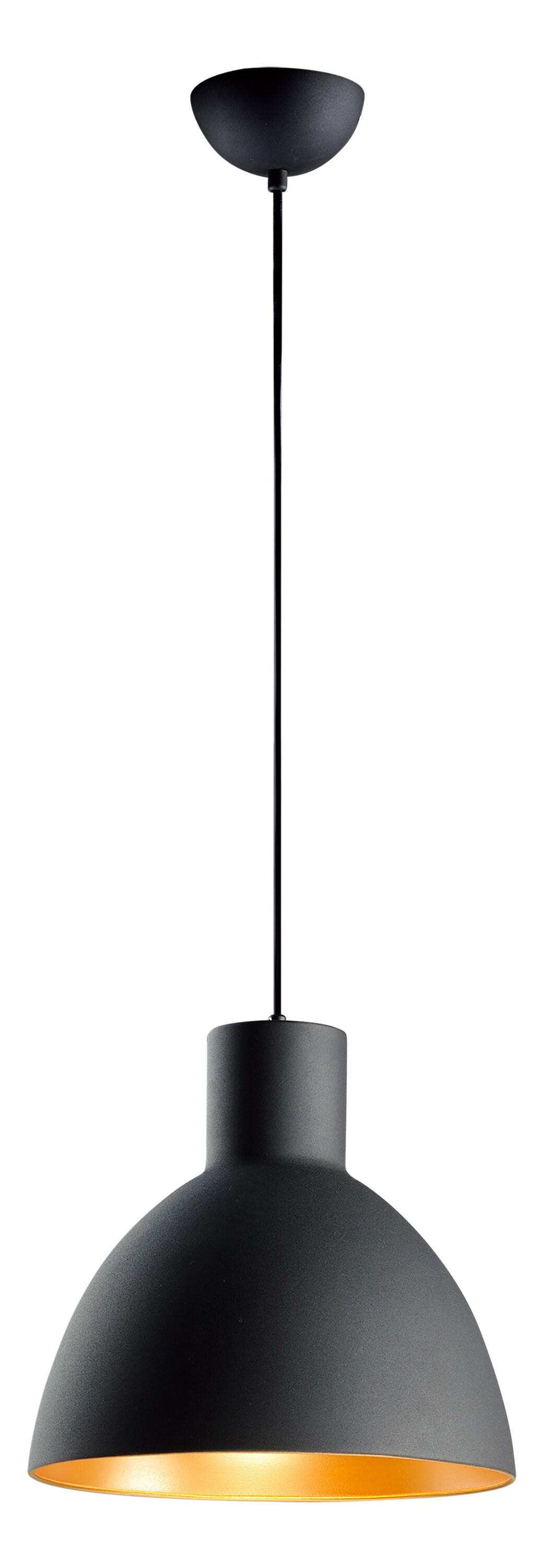 Maxim 11024BKGLD 13.75 in. Cora 1-Light Pendant Ceiling Light, Black & Gold