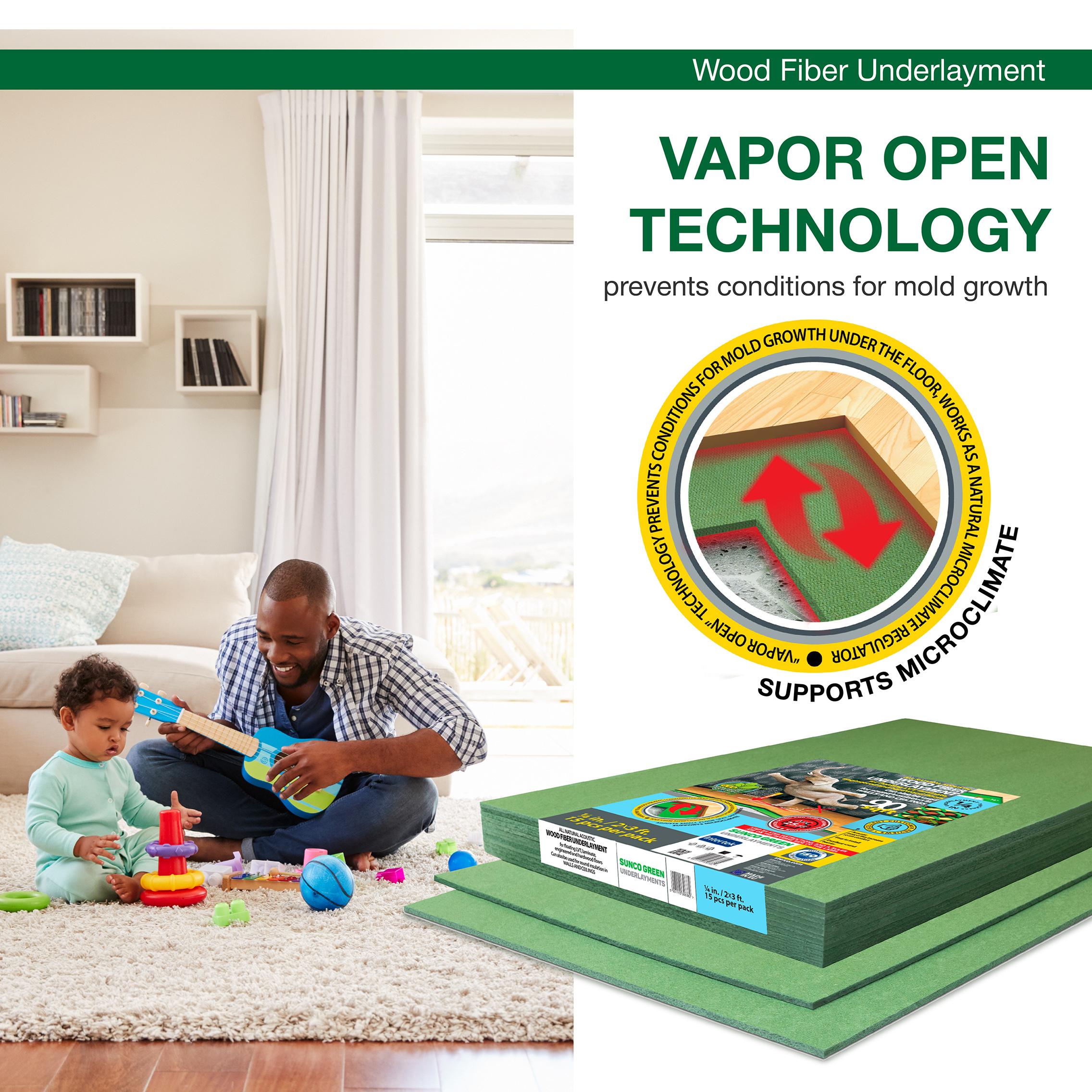 STEICO Wood Fiber Underlayment 6mm, 1/4 inches, 90 Square Feet