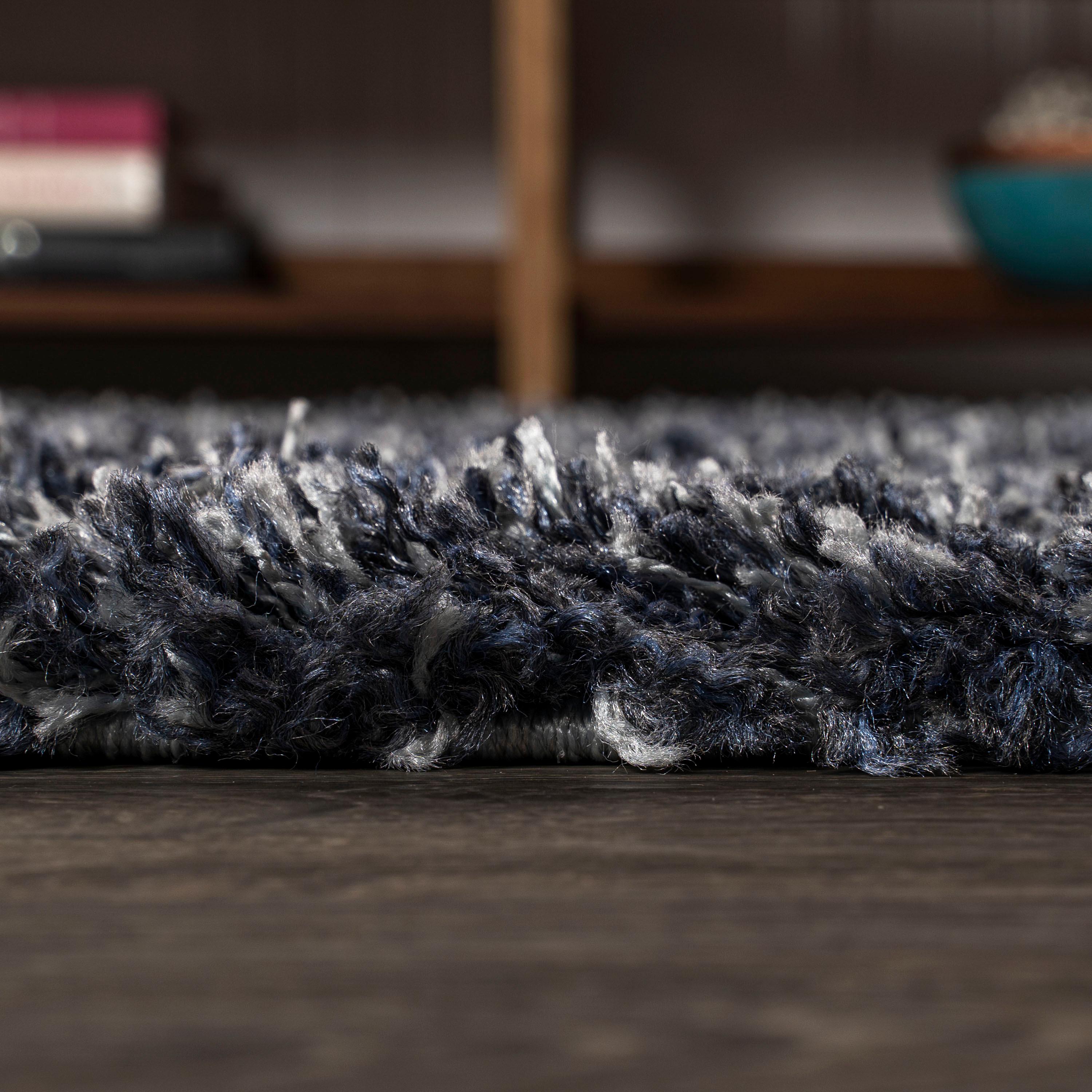 4'x6' Mercer Shag Plush Area Rug, Denim - JONATHAN Y
