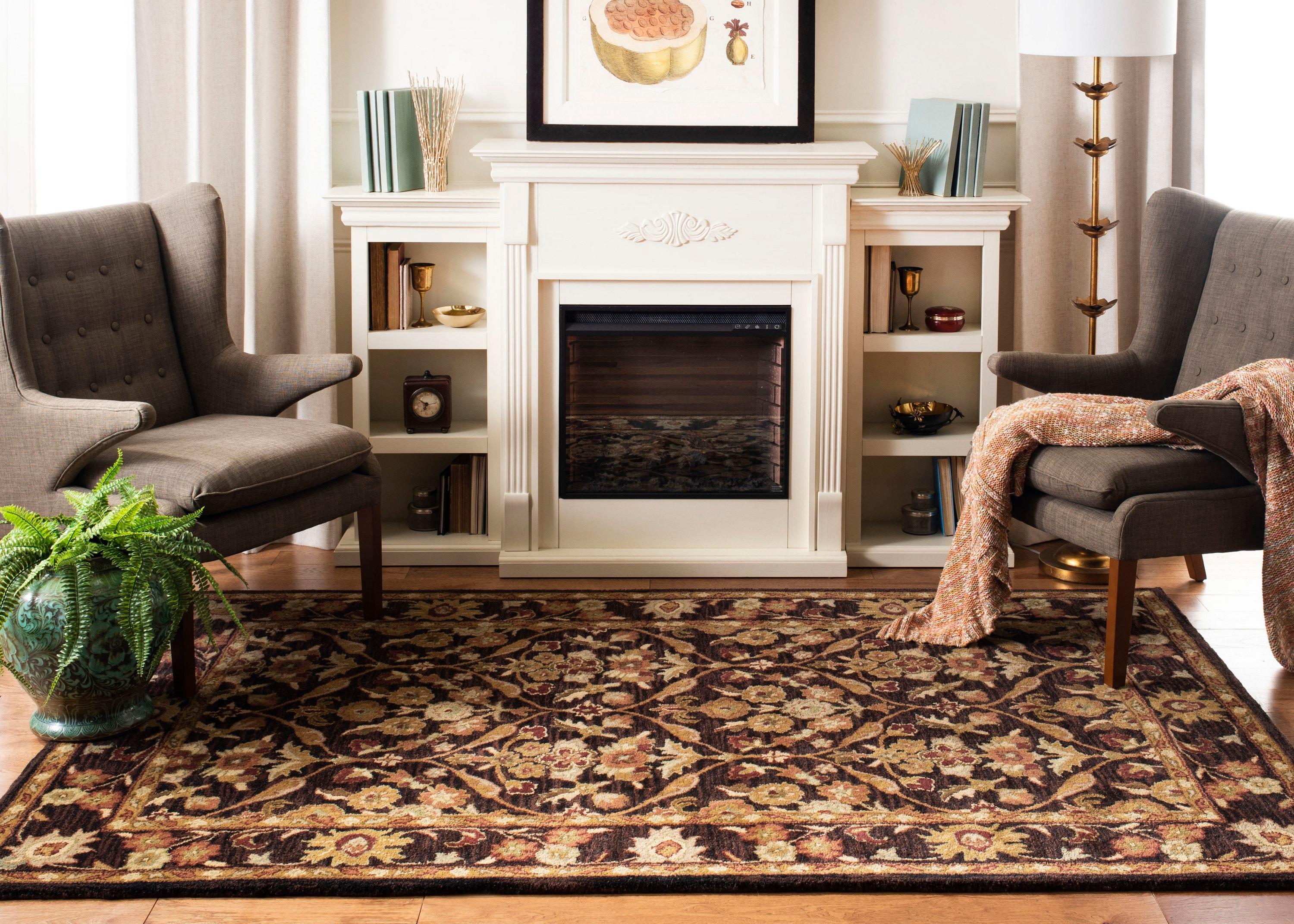 Antiquity AT51 Hand Tufted Indoor Area Rug - Dark Plum/Gold - 4'x6' - Safavieh