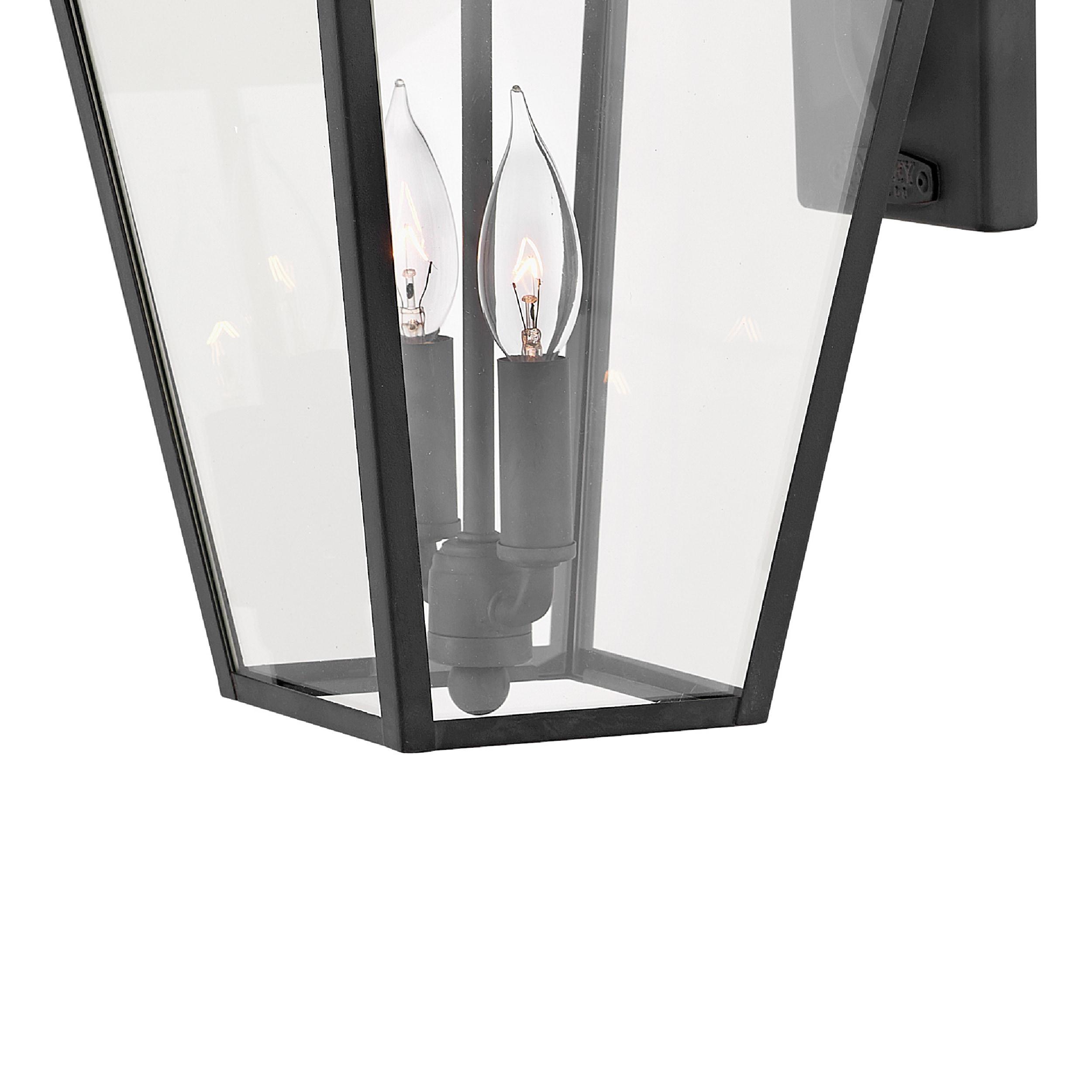 Museum Black 2-Light LED Outdoor Wall Lantern with Clear Glass