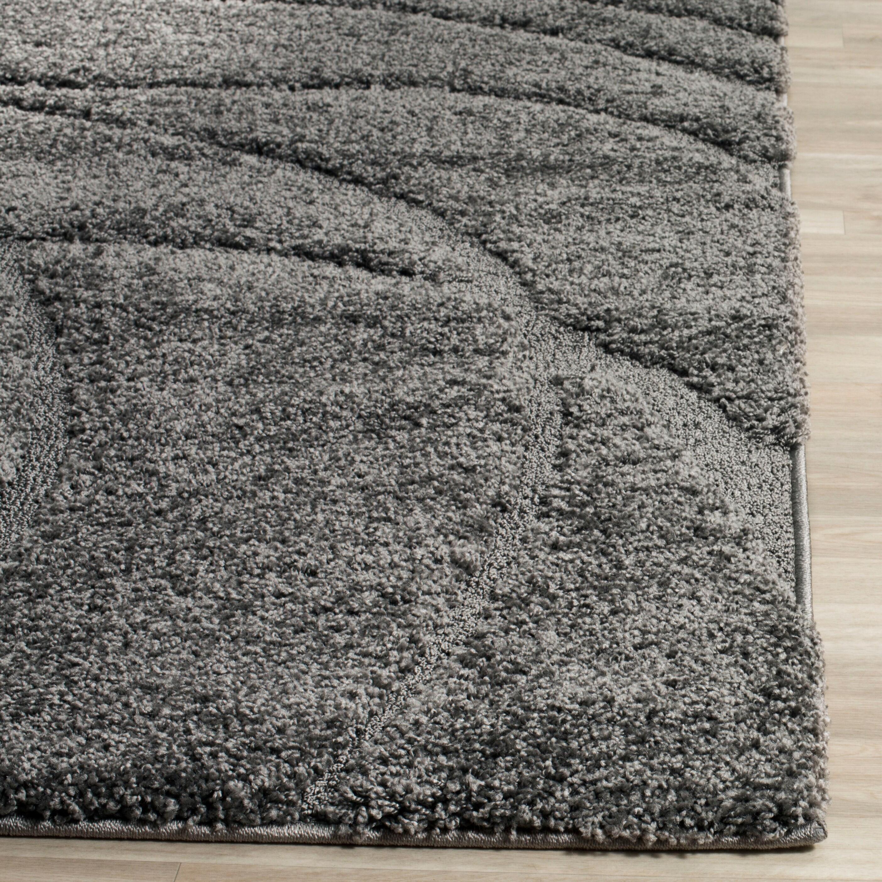 Florida Shag SG471 Power Loomed Indoor Area Rug - Grey/Grey - 8'x10' - Safavieh.