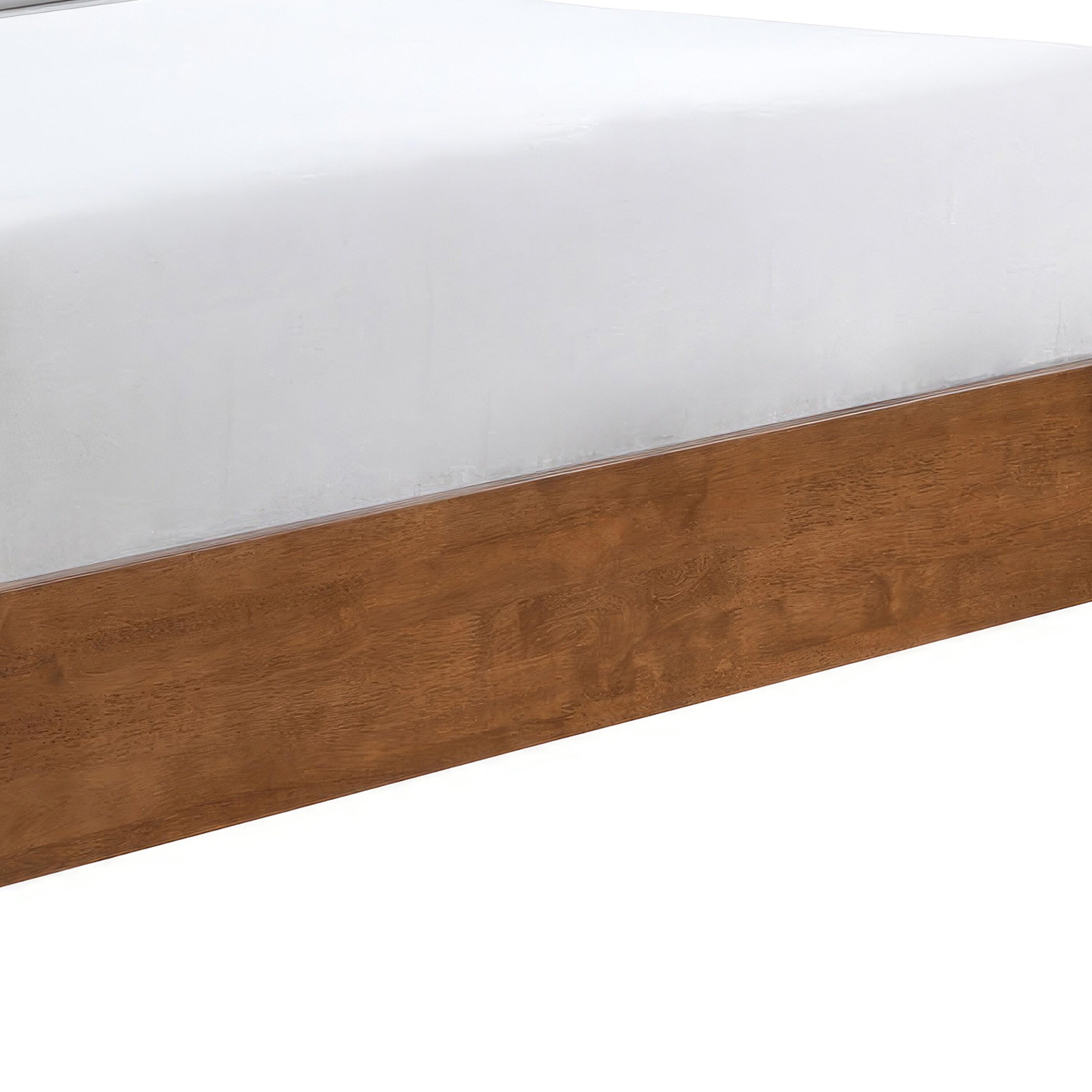 HOMES: Inside + Out 3pc Queen Riverstone Mid-Century Modern Boucle Bedroom Set with 2 Nightstands Walnut