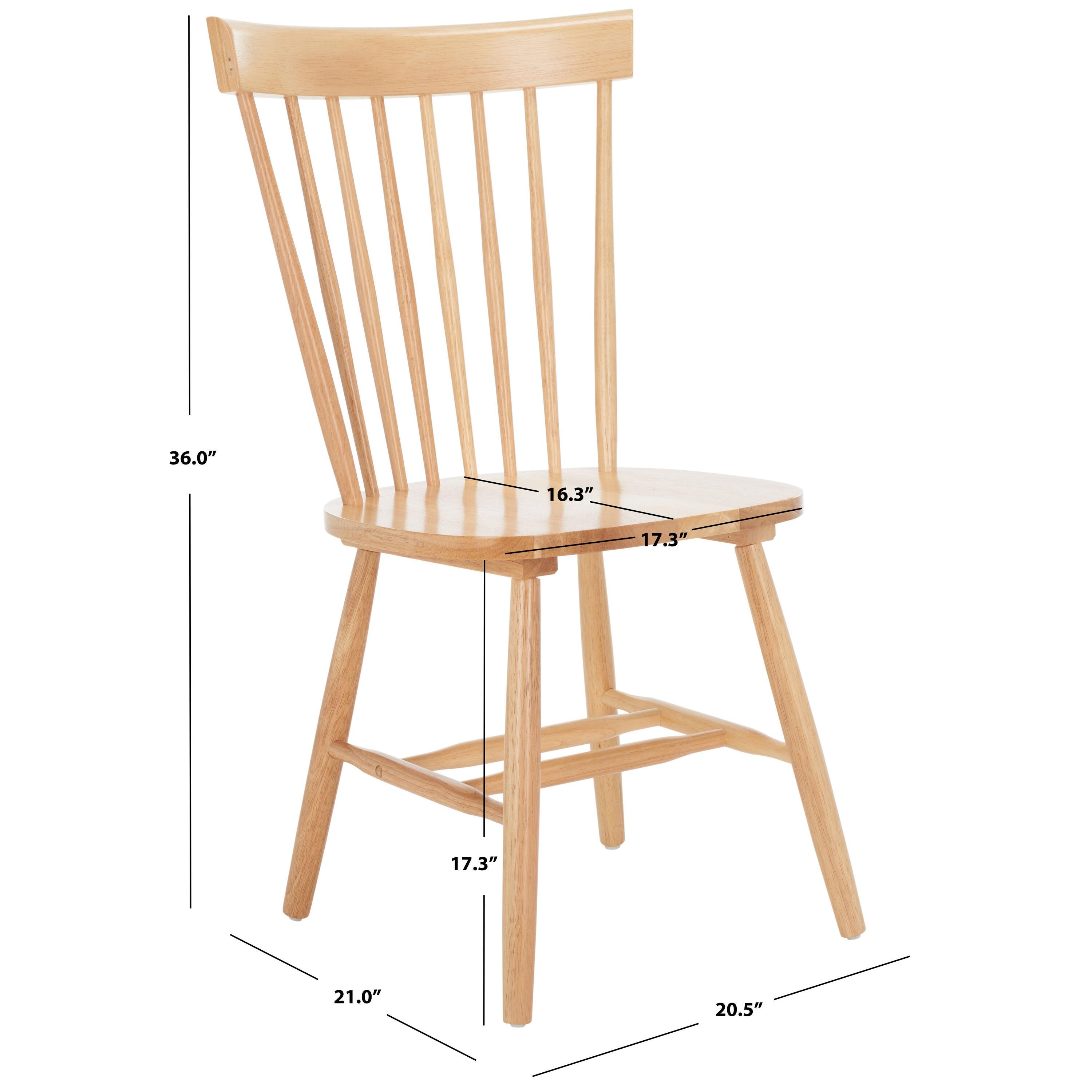 SAFAVIEH Parker Country Wood Solid Dining Parsons Chair, Natural (Set of 2)