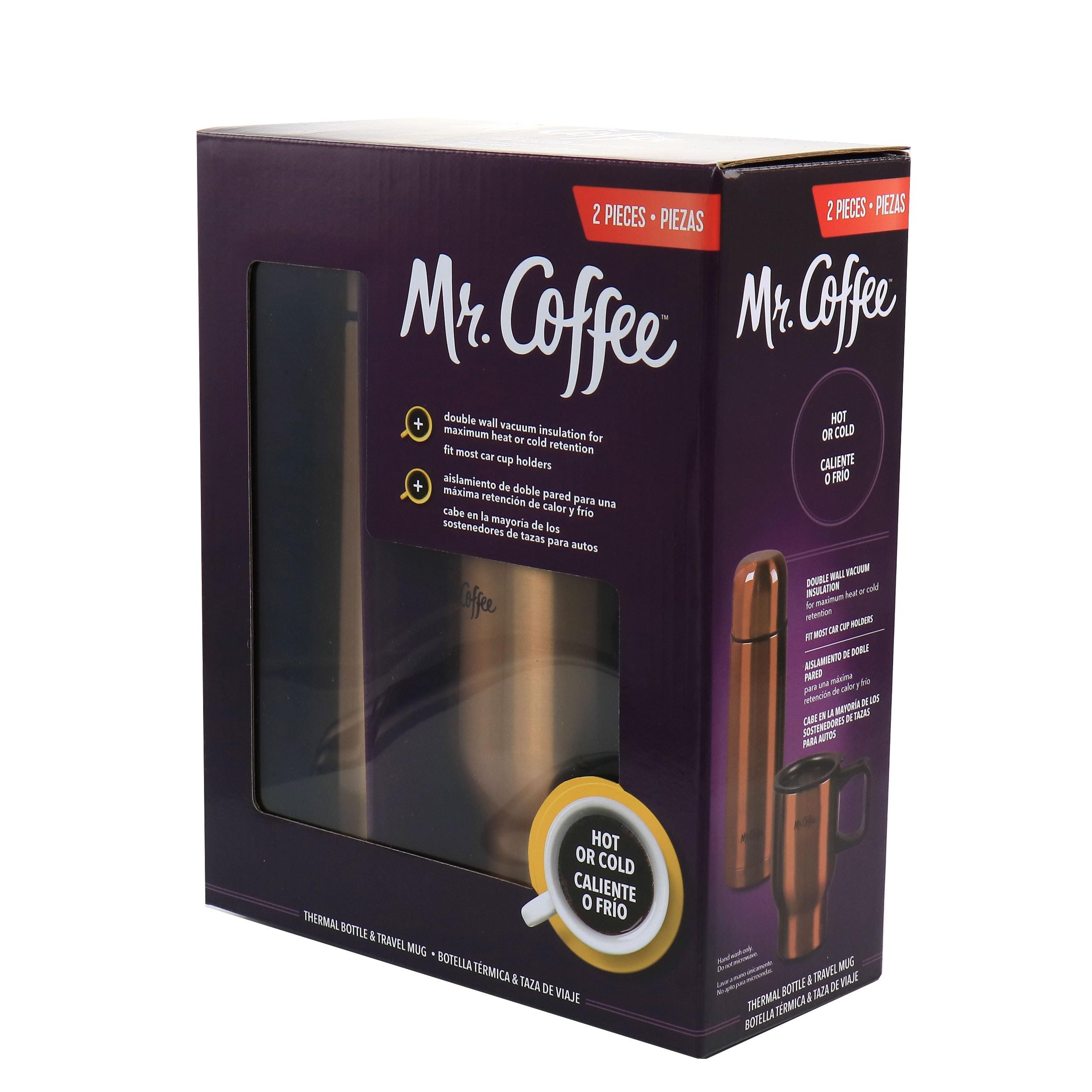 Mr. Coffee Double Wall Stainless Steel Water Bottle and Travel Mug Set