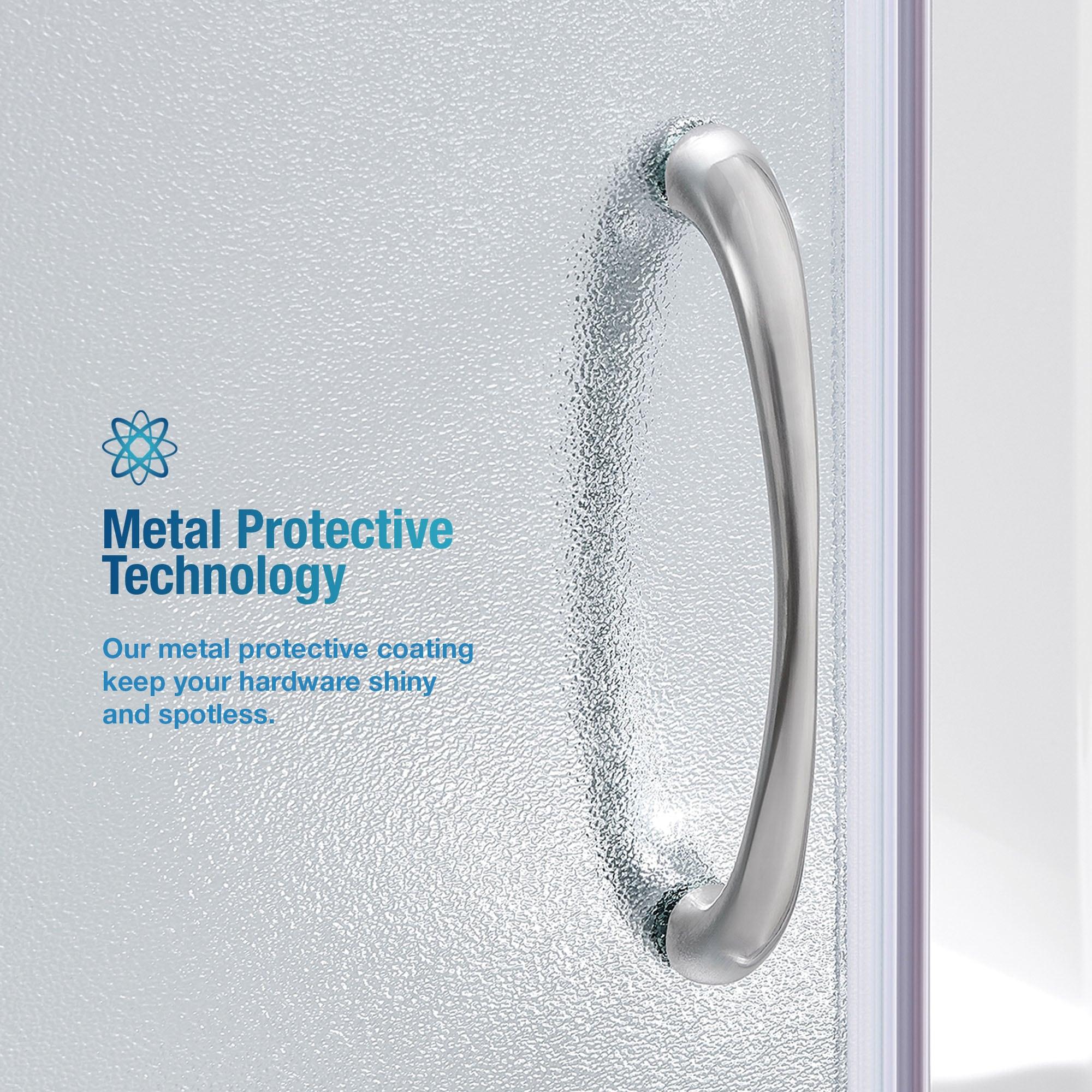 Ove Decors 15SKA-BREF34-SATAC OVE Decors Breeze 35 in. Round Shower Kit w/ Frosted, Base, Wall