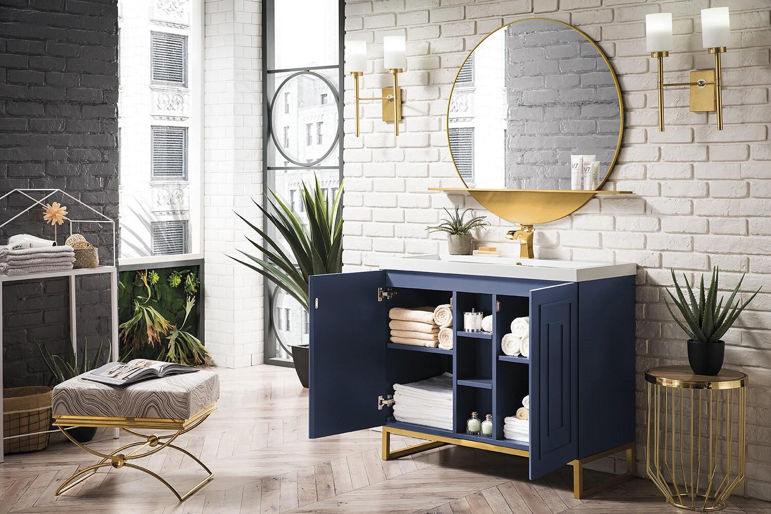 Alicante 39.5'' Single Bathroom Vanity with Solid Surface Top