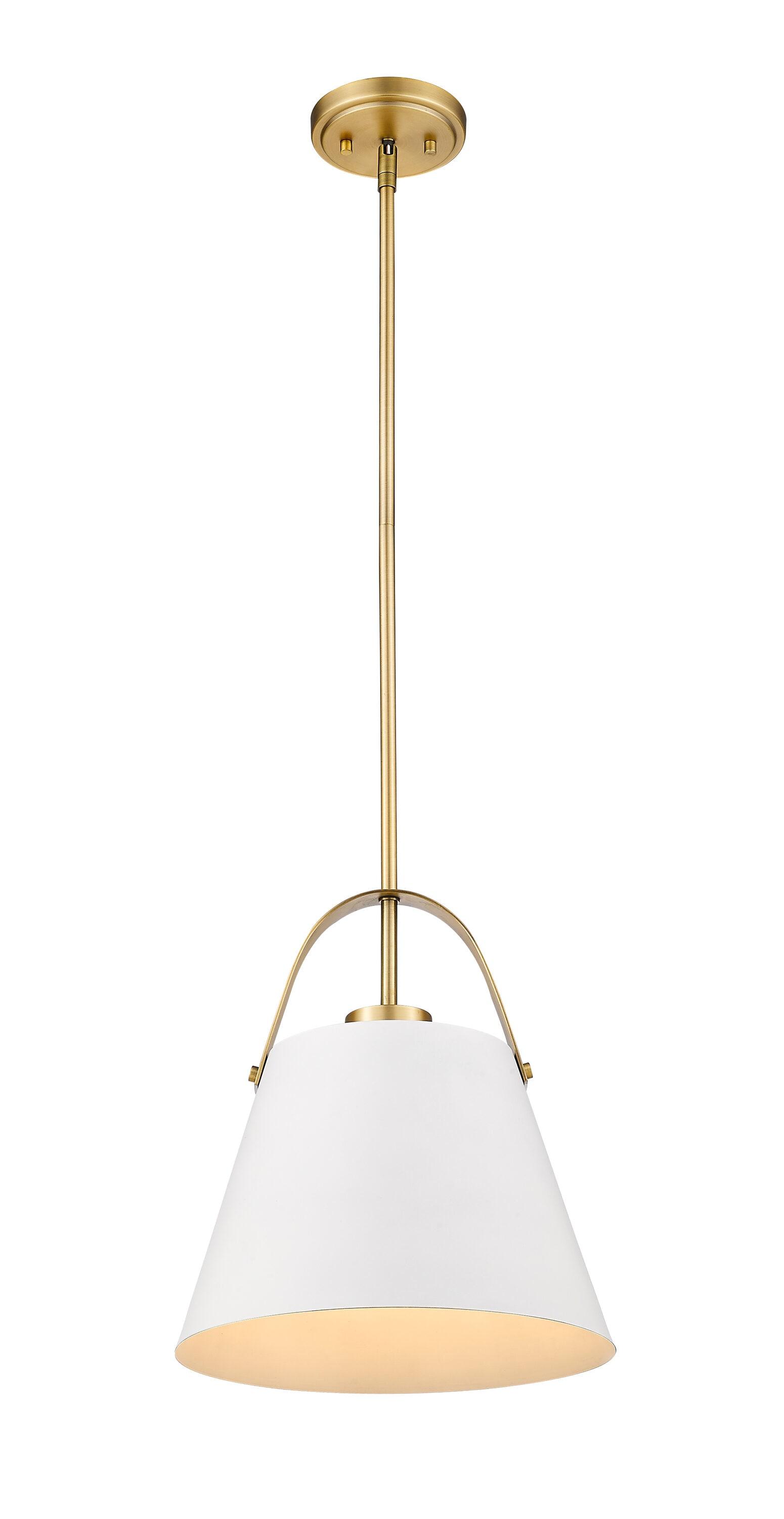 Z-Lite Z-Studio 1 - Light Pendant in  Matte White/Heritage Brass