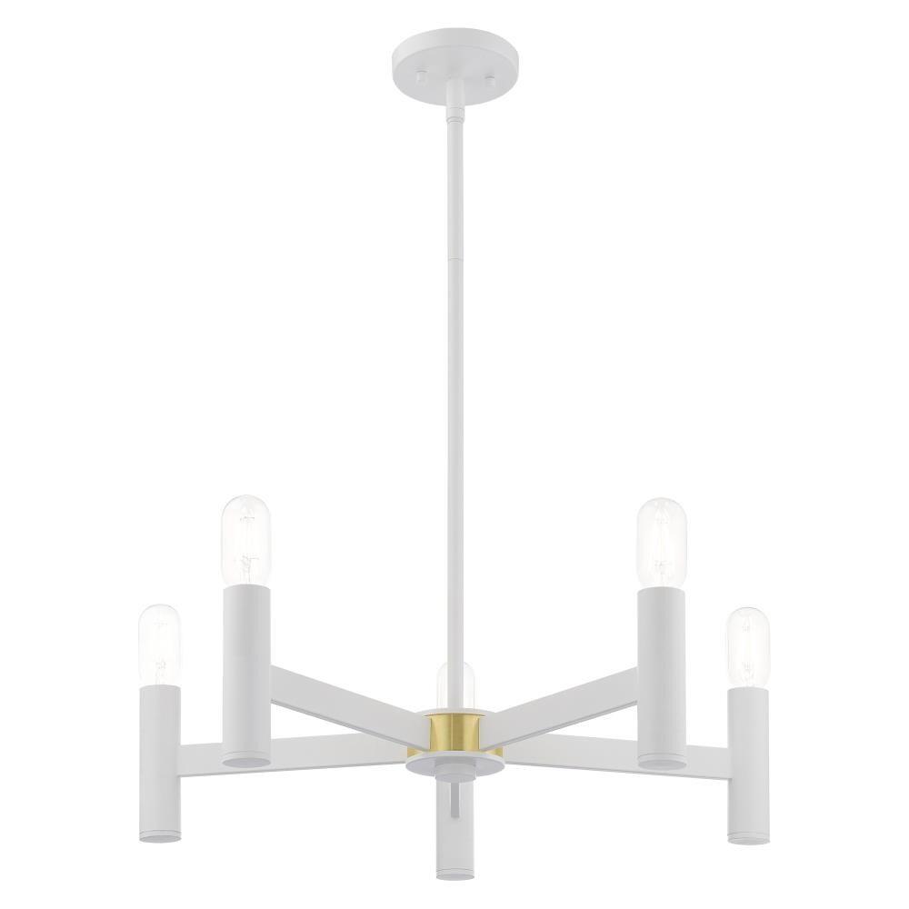 Livex Lighting Copenhagen 5 - Light Chandelier in  White