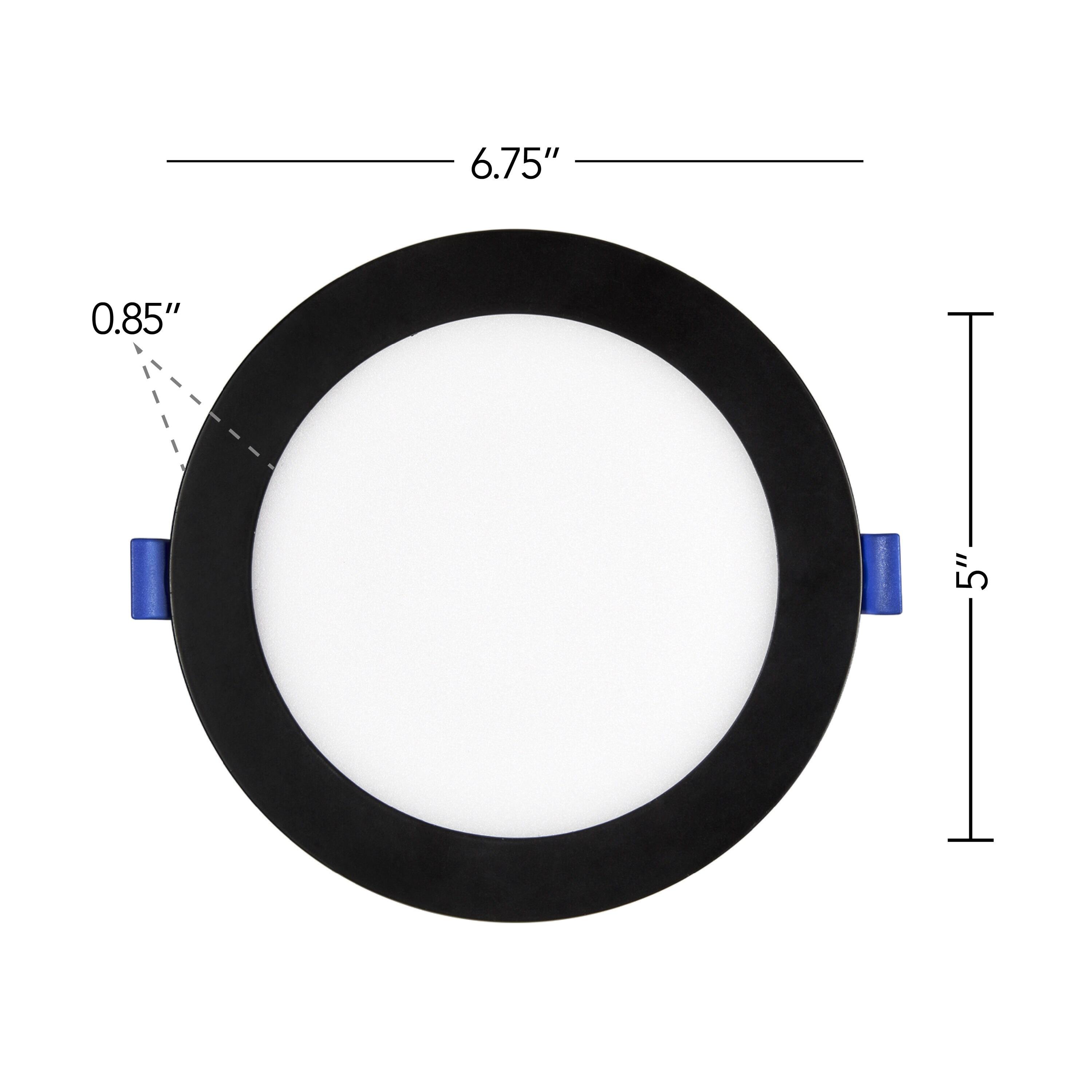 Maxxima 6 in. Ultra-Thin Recessed LED Downlight with Junction Box, Black Trim, 5 CCT Color Selectable (2700K/3000K/3500K/4000K/5000K), Dimmable, 1000 Lumens