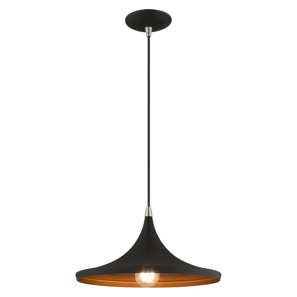 Livex Lighting Metal Shade 1 - Light Chandelier in  Black