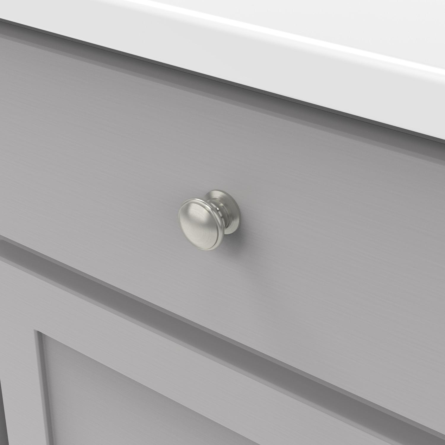 Stainless Steel Round Cabinet Knob with Mounting Hardware