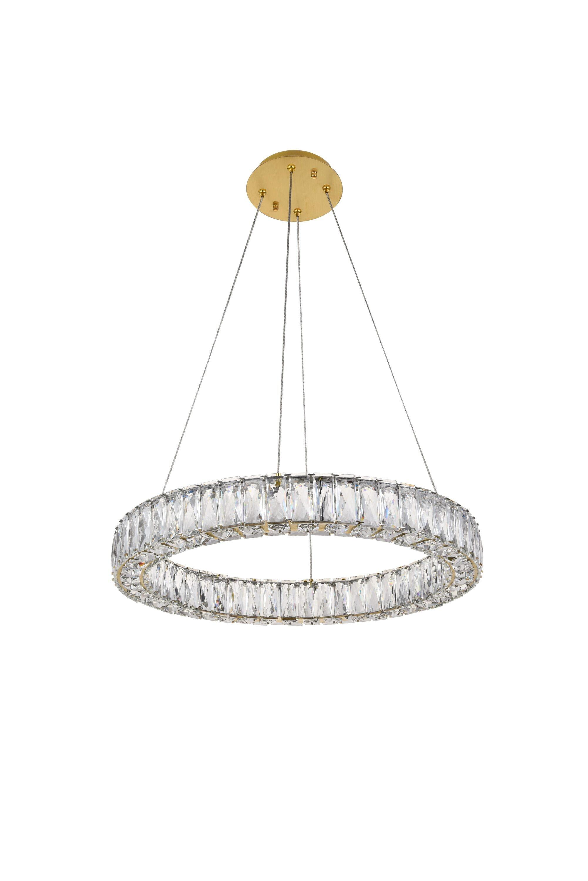 Monroe Integrated LED chip light gold Chandelier Clear Royal Cut Crystal