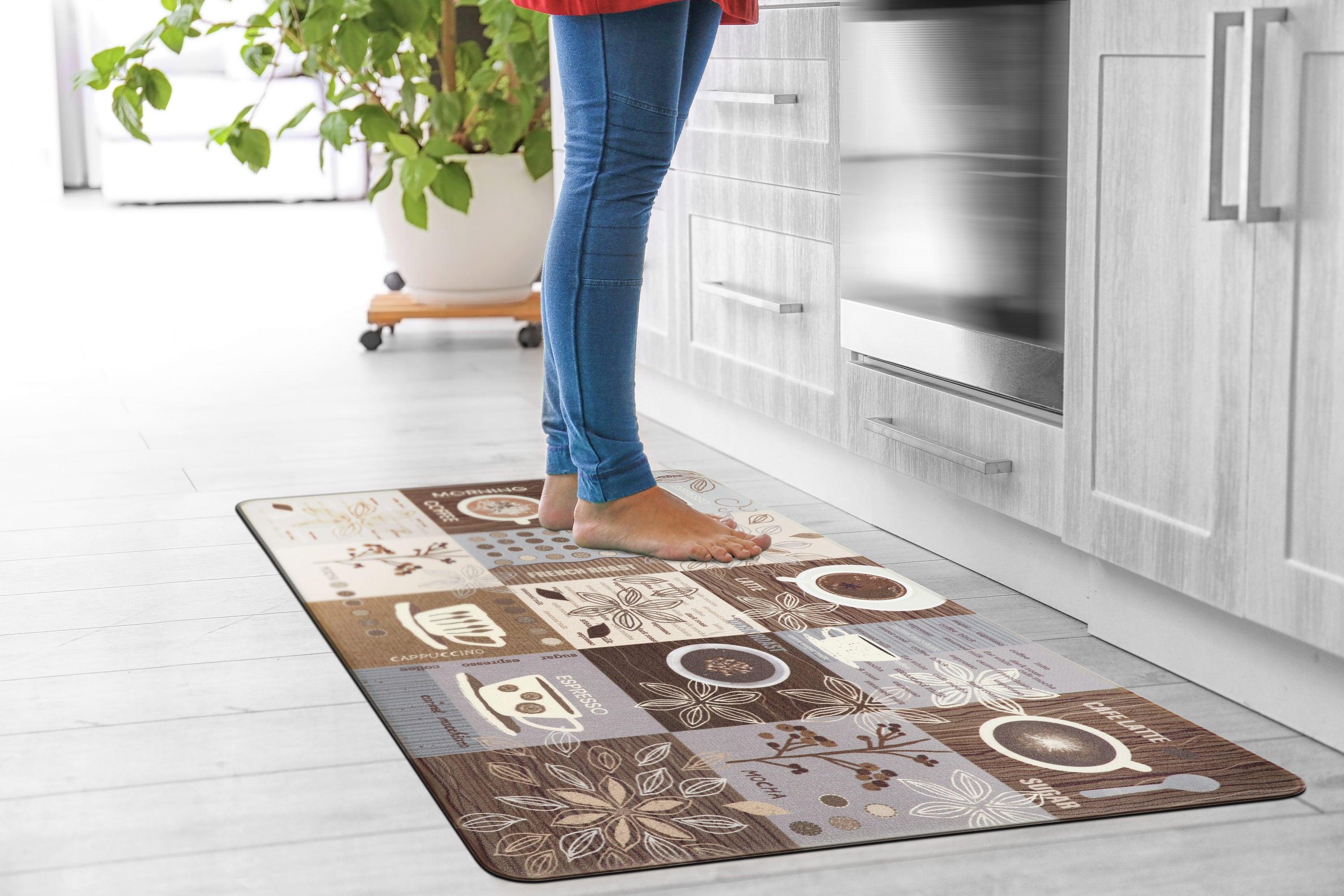 World Rug Gallery Coffee Kitchen Anti Fatigue Standing Mat - Brown 18"x30"