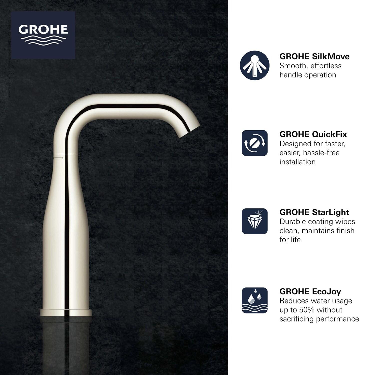 GROHE Essence Single Hole Bathroom Faucet with Single Handle, Size Medium