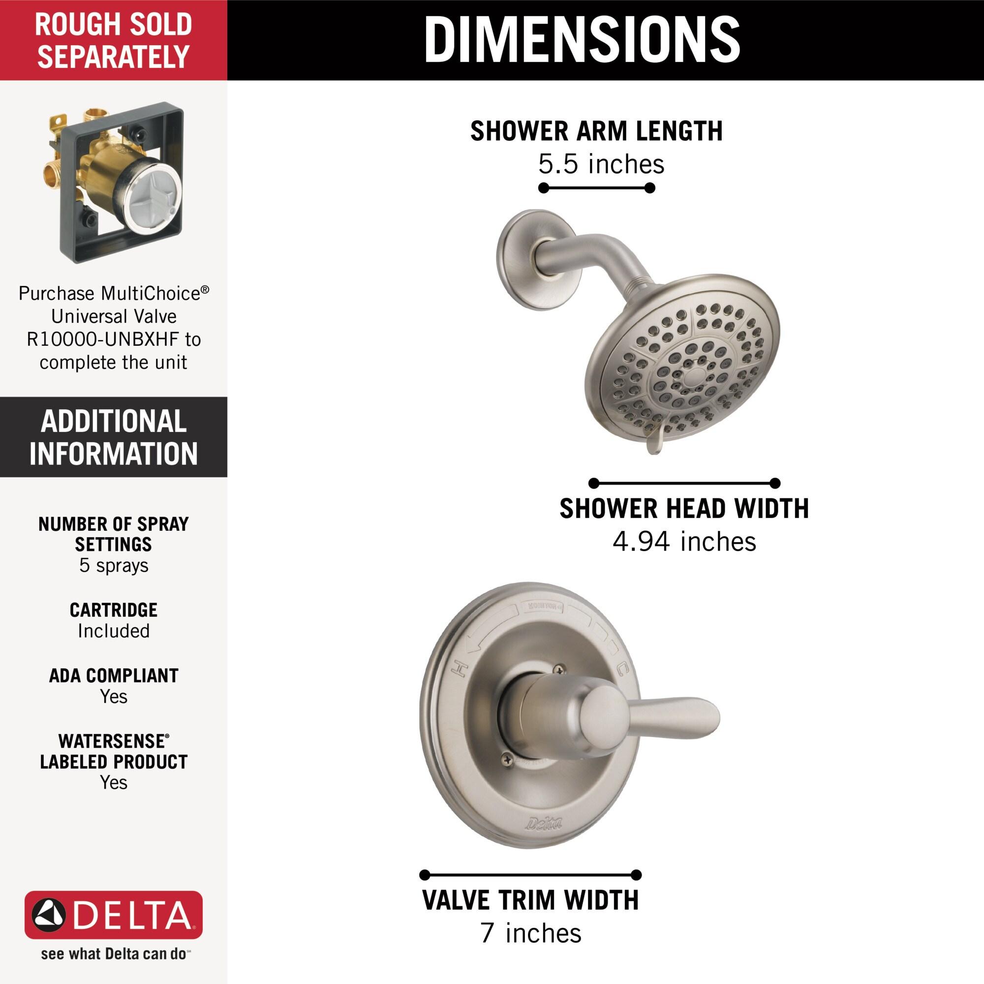 Lahara 14 Series Single-Function Shower Faucet Set, Shower Valve Trim Kit